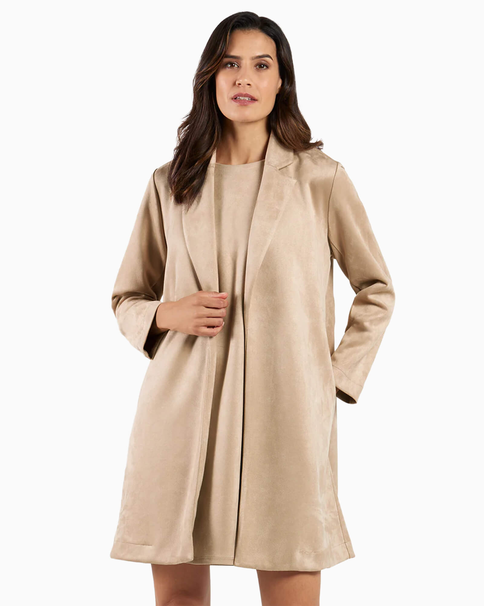 Emma Jacket Faux Suede Camel