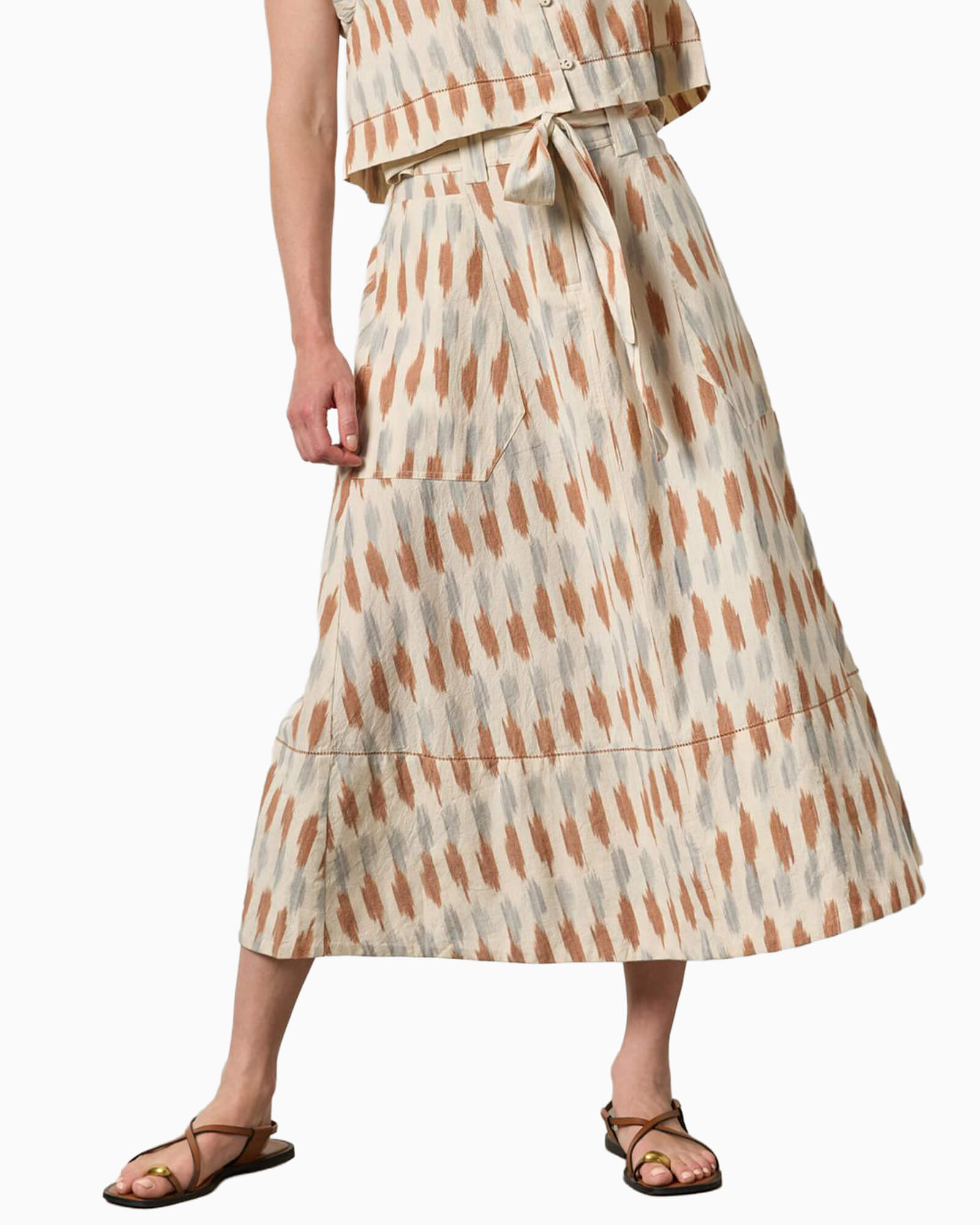 Ikat Long Skirt - Purple Poppy