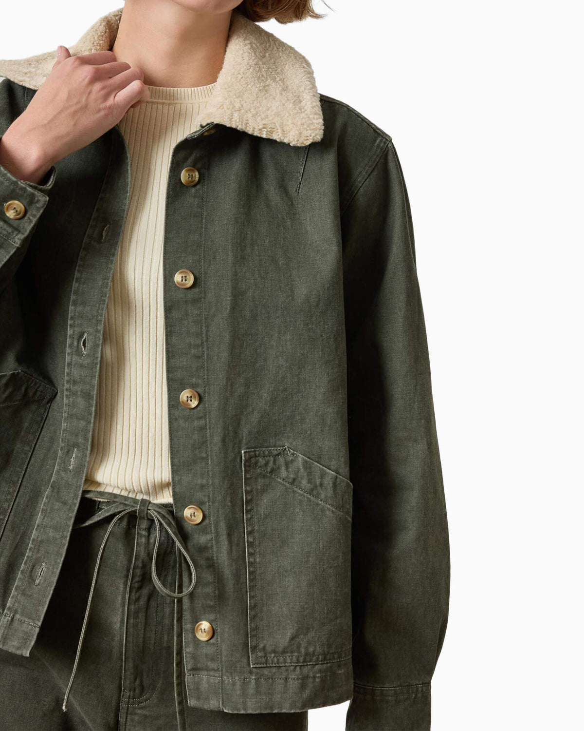 Washed Twill Pleat Back Jacket Juniper