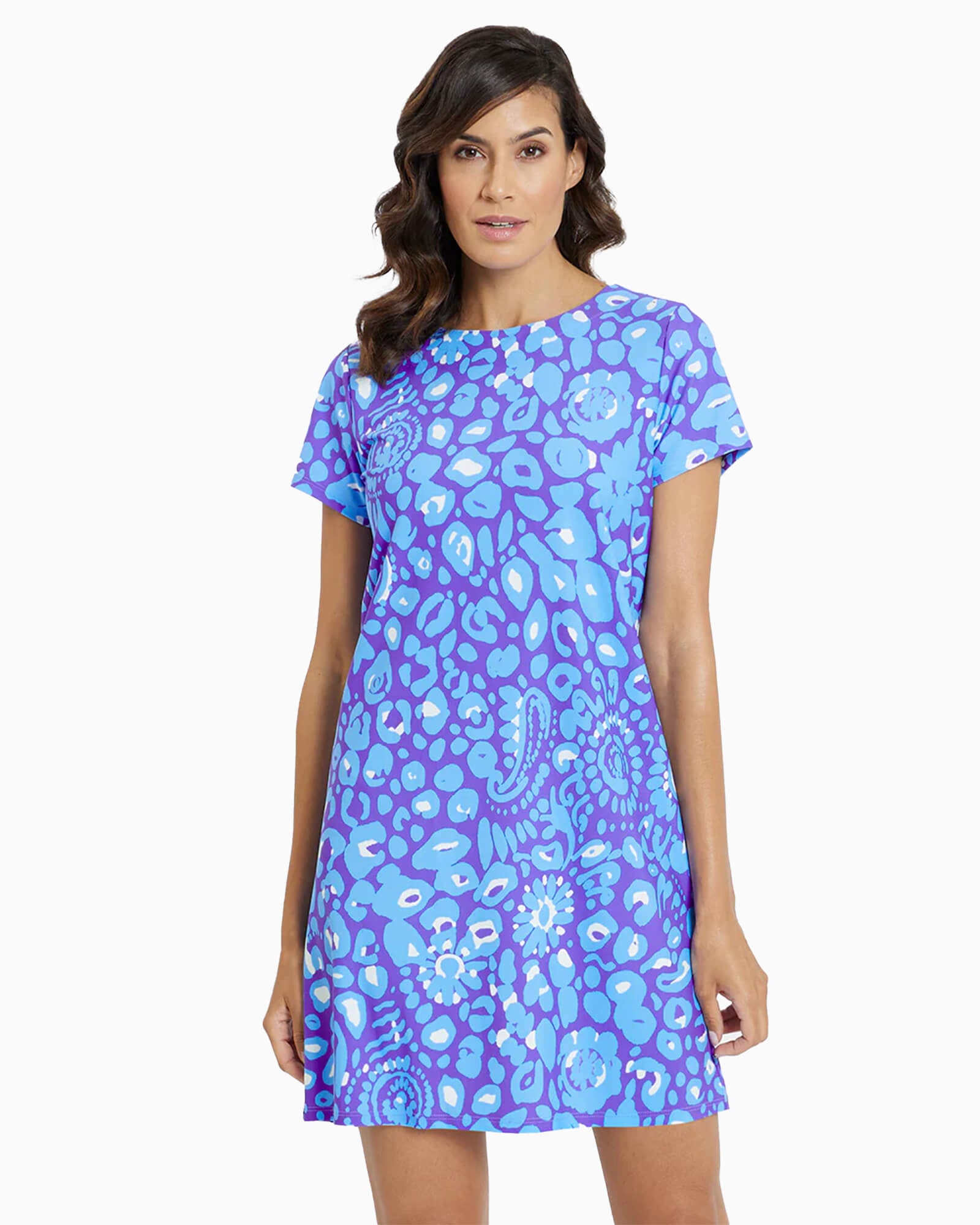 Jude Connally Ella Dress Whimsical Cheetah Iris - Purple Poppy