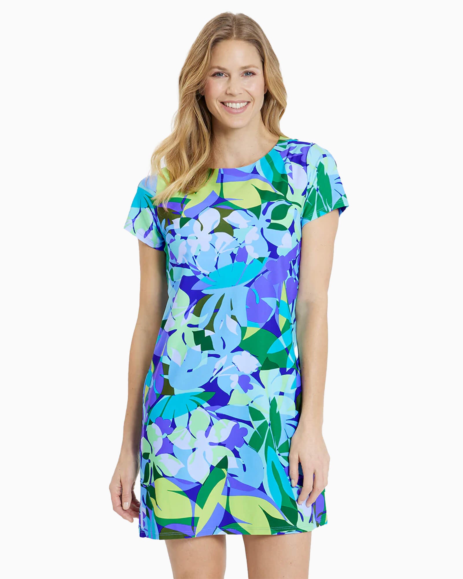 Jude Connally Ellla Dress Kaleidoscope Floral Iris - Purple Poppy