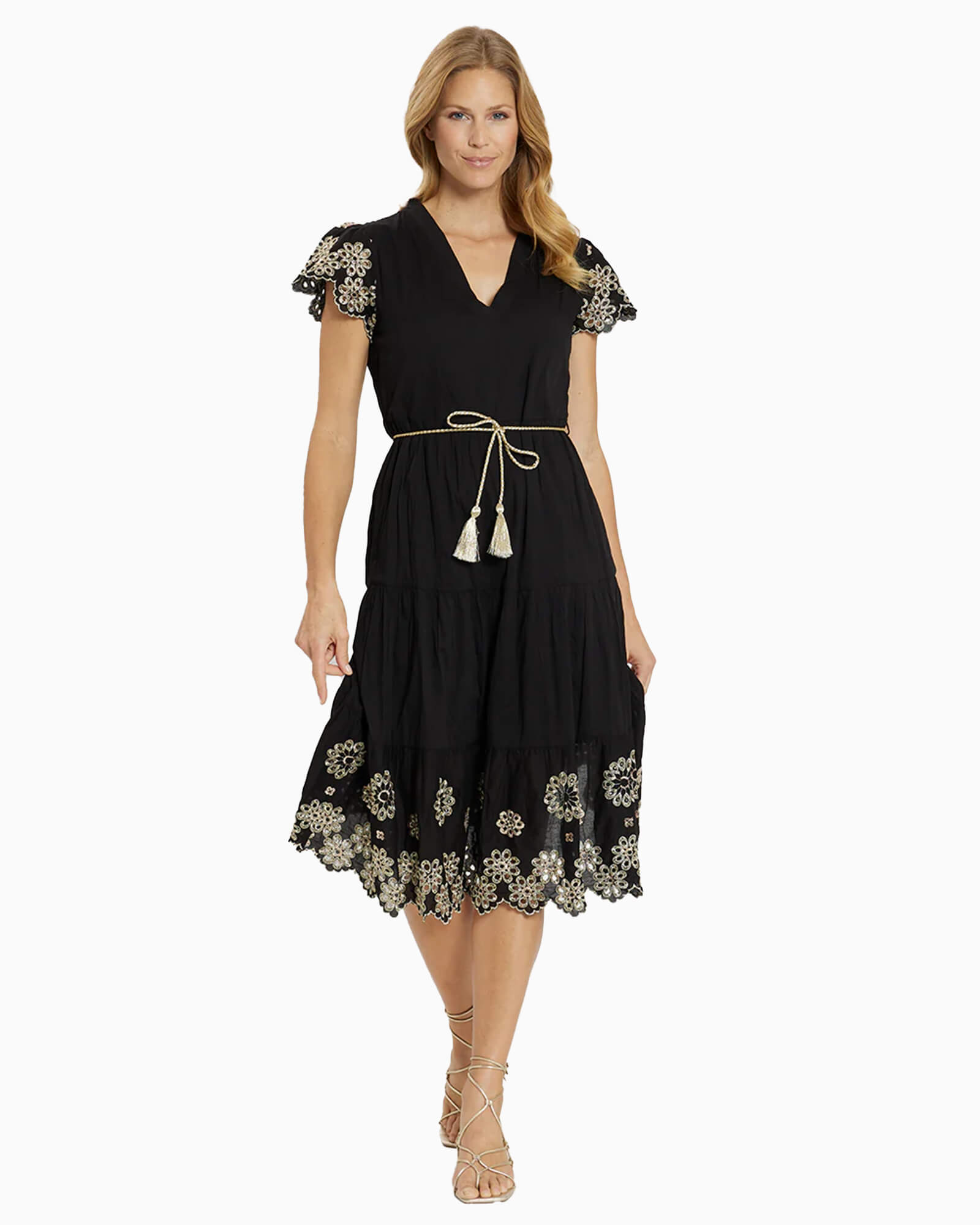 Judy Connally Embroidered Libby Dress - Purple Poppy