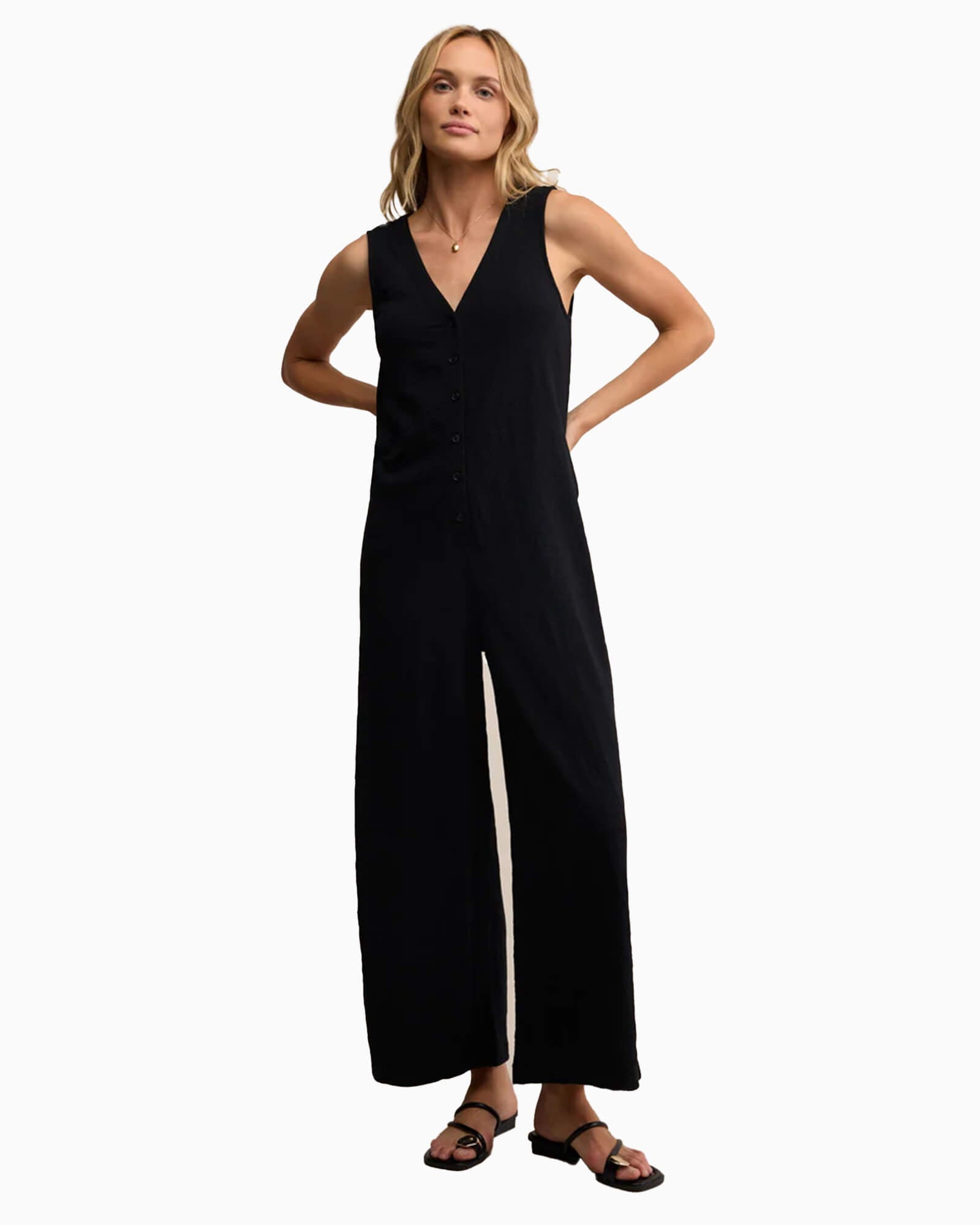Solace Textured Slub Jumpsuit