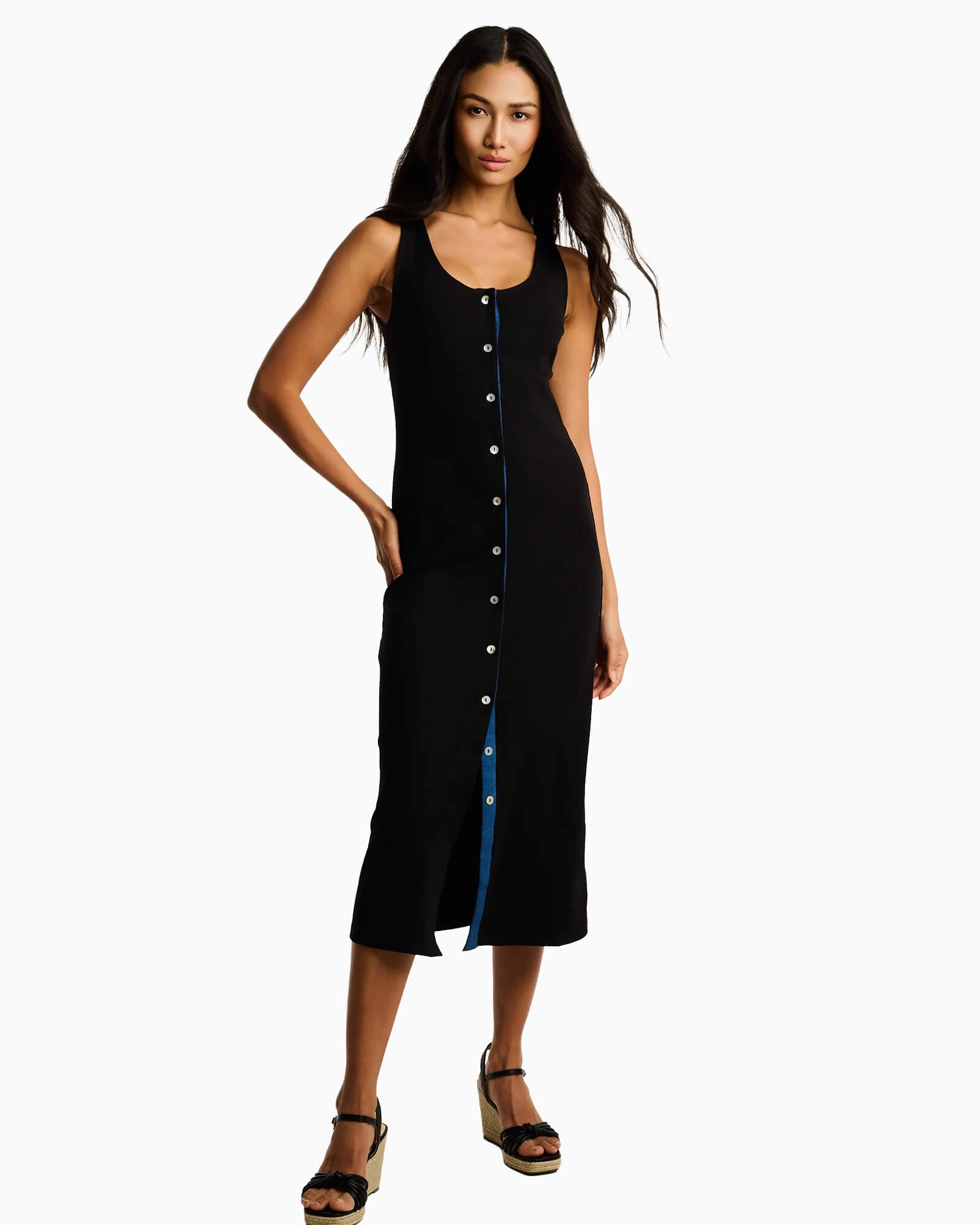 Pima Cotton Rib Dress - Purple Poppy