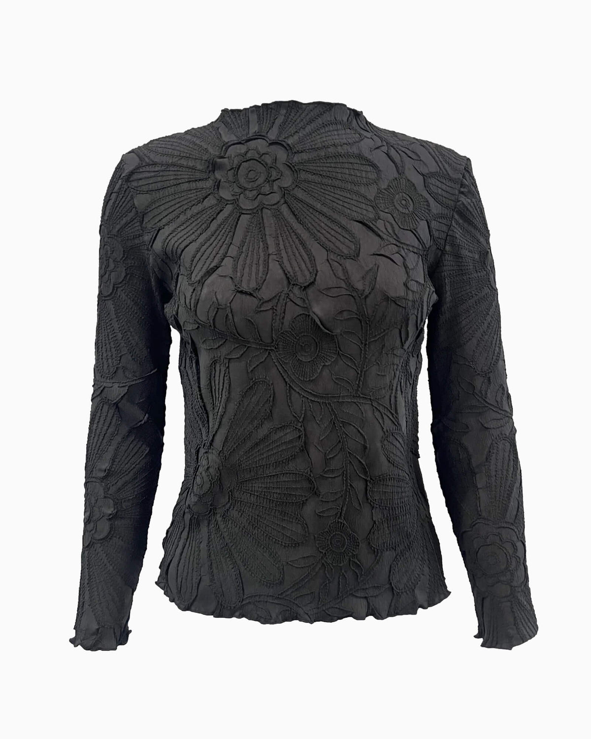 Kylie Lettuce Edge Floral Jacquard Top