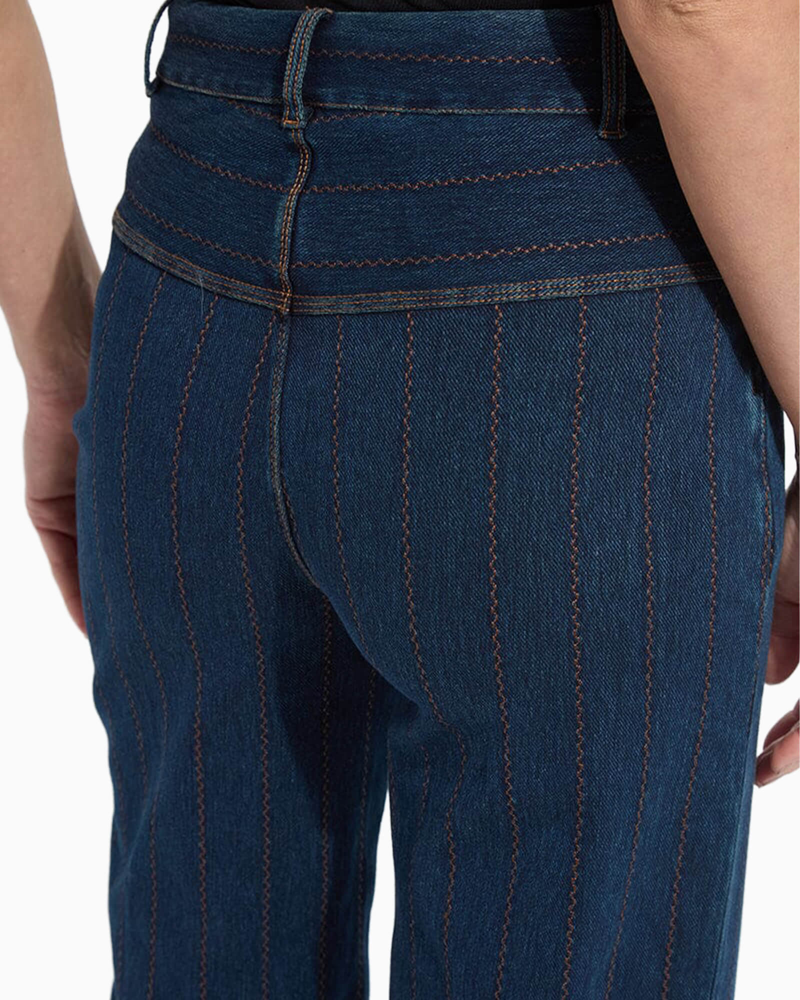 Landon Embroidered Wide Leg Denim