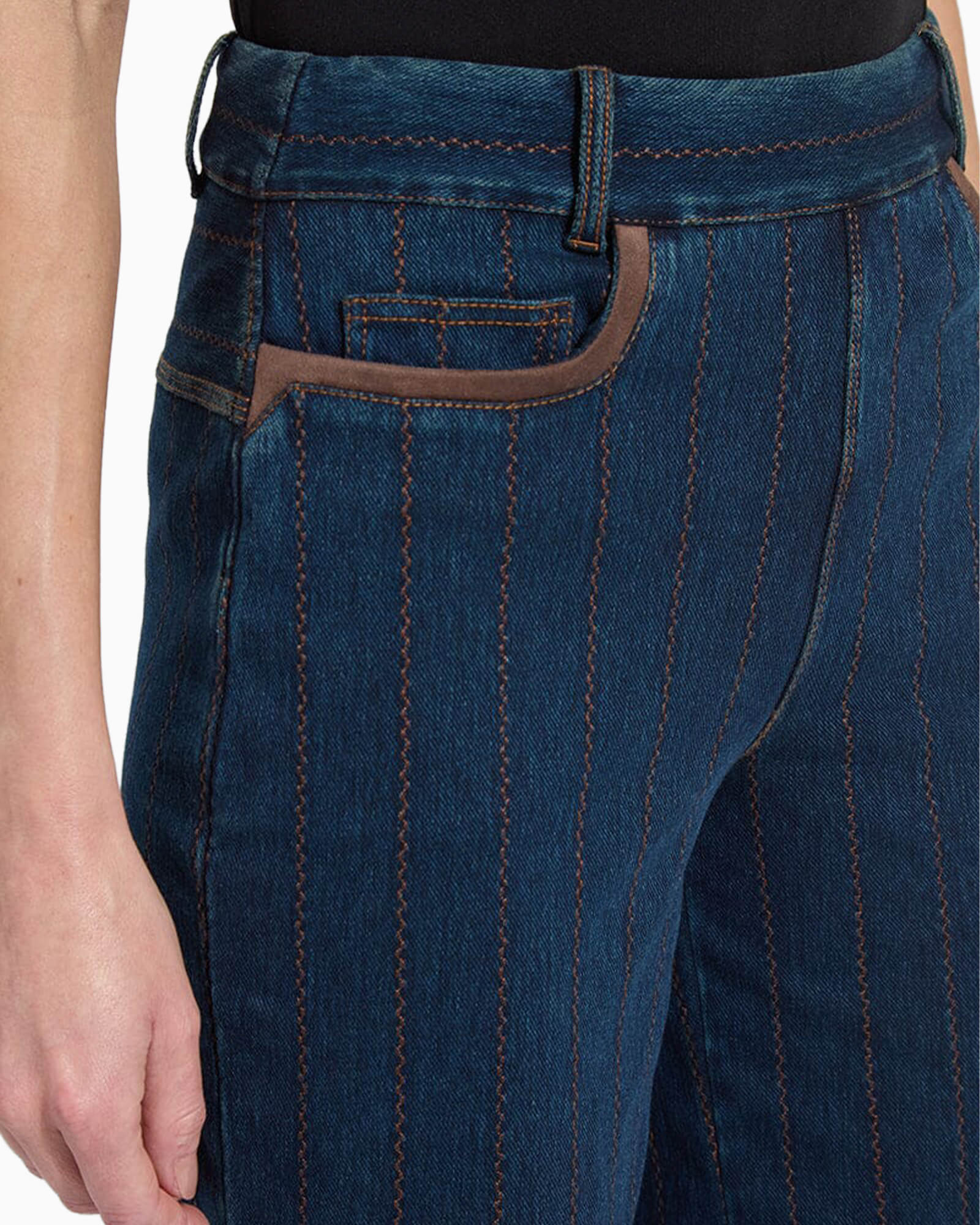 Landon Embroidered Wide Leg Denim