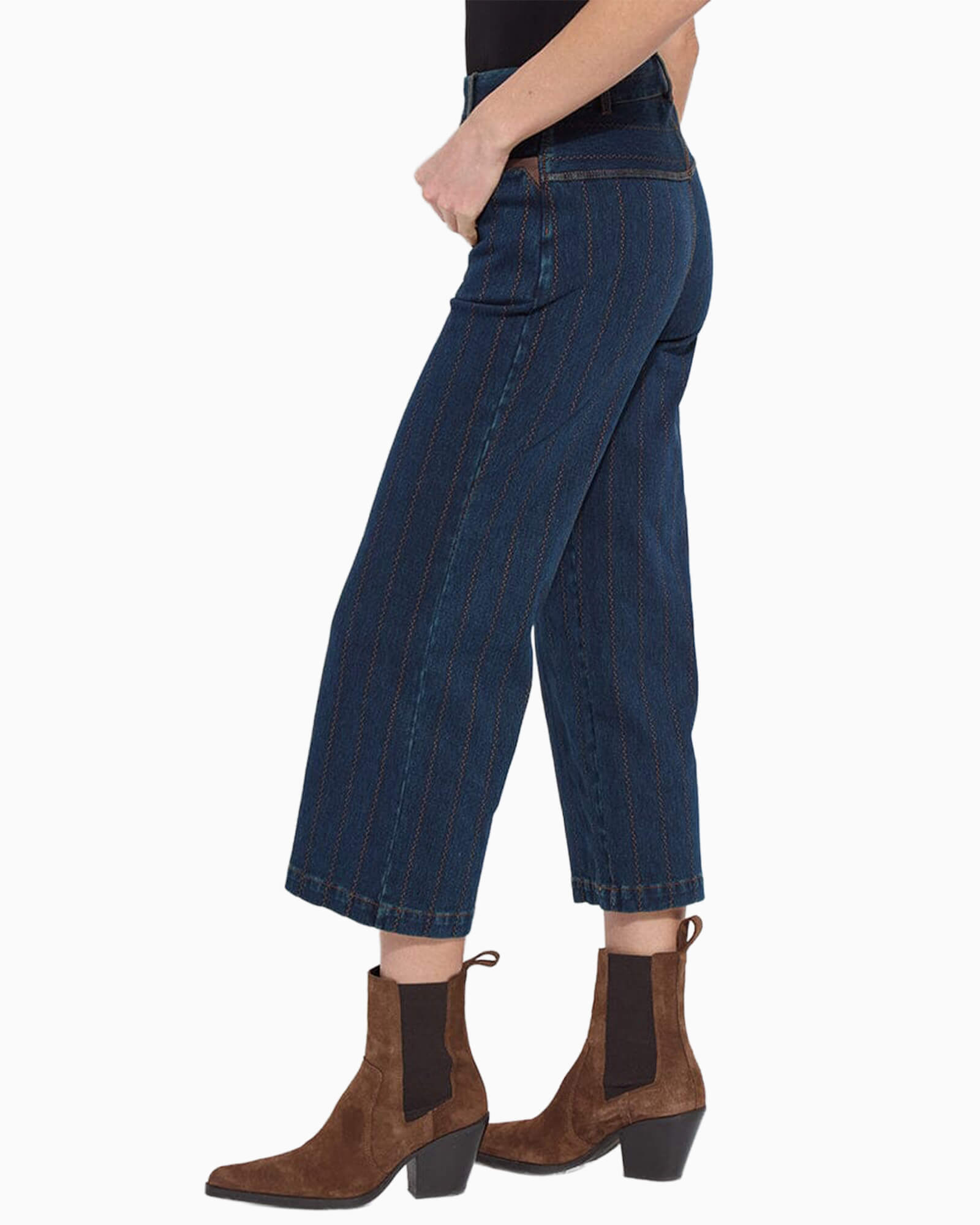 Landon Embroidered Wide Leg Denim