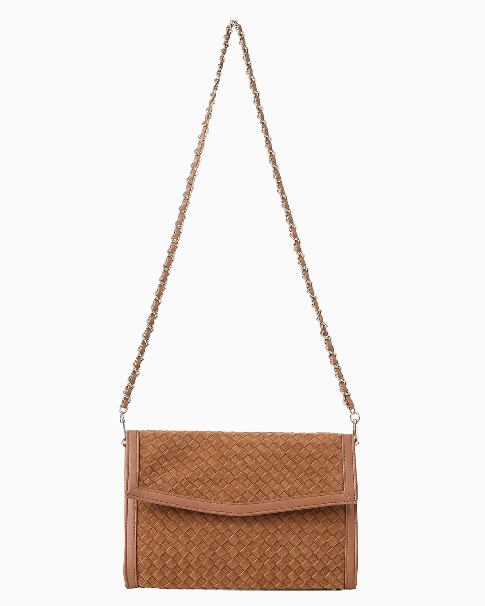 Beth Saddle Woven Clutch