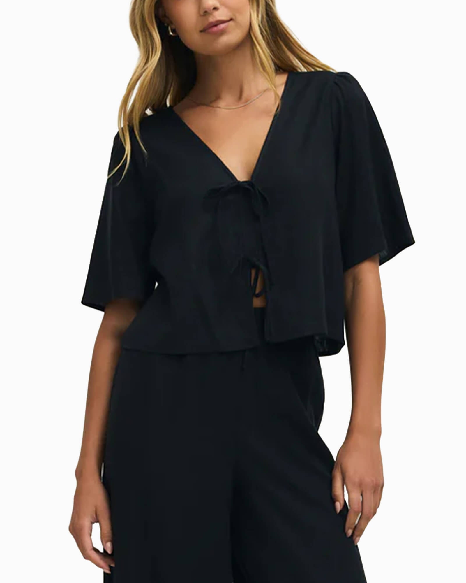 La Belle Linen Cropped Top