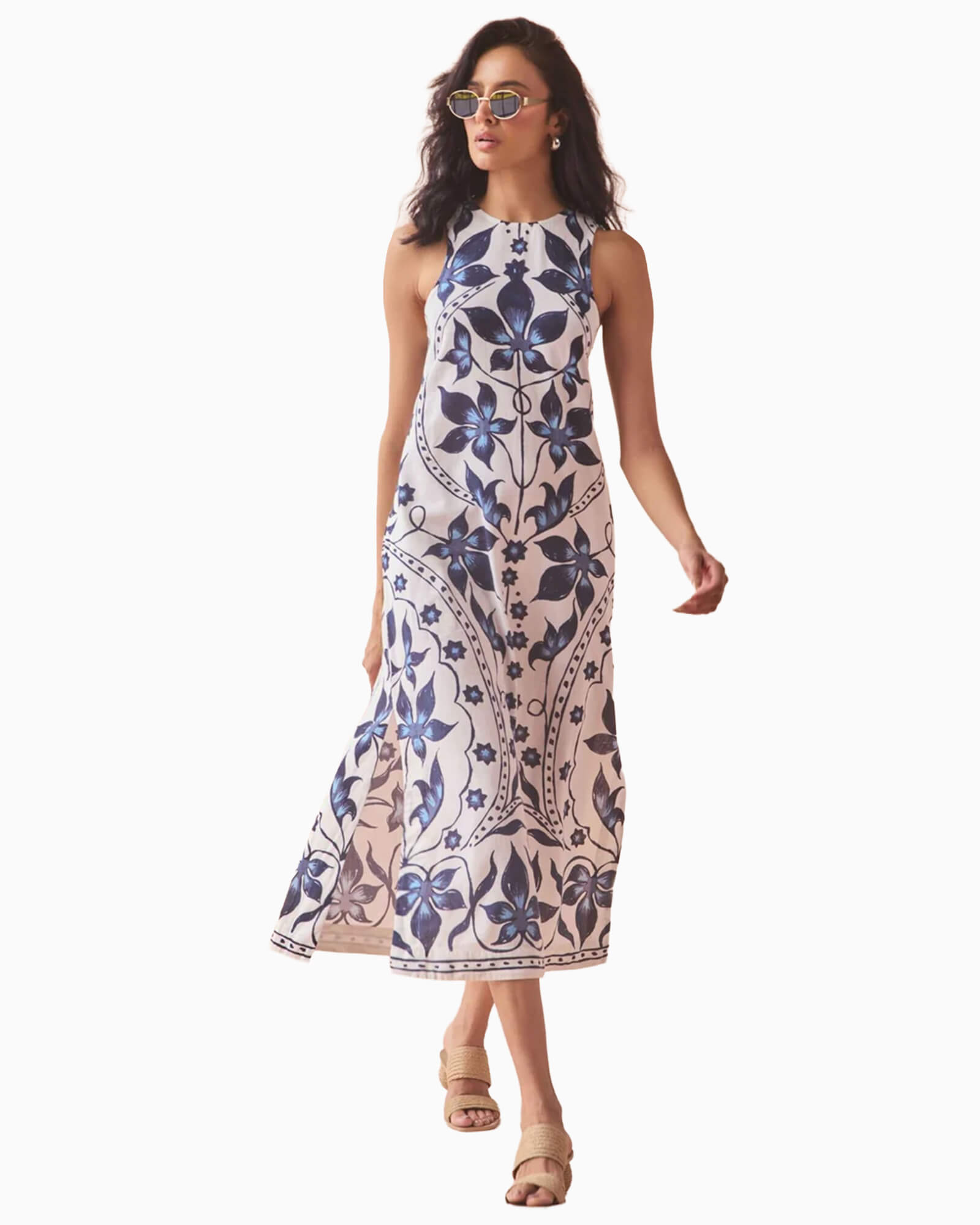 Maggie Midi Dress Ceci Bluestone - Purple Poppy