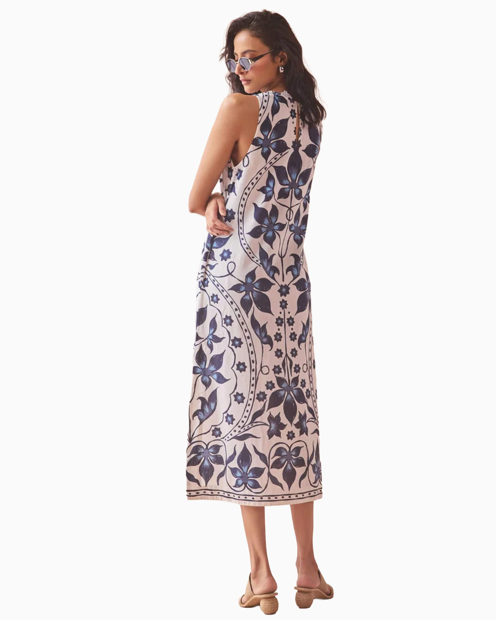Maggie Midi Dress Ceci Bluestone - Purple Poppy