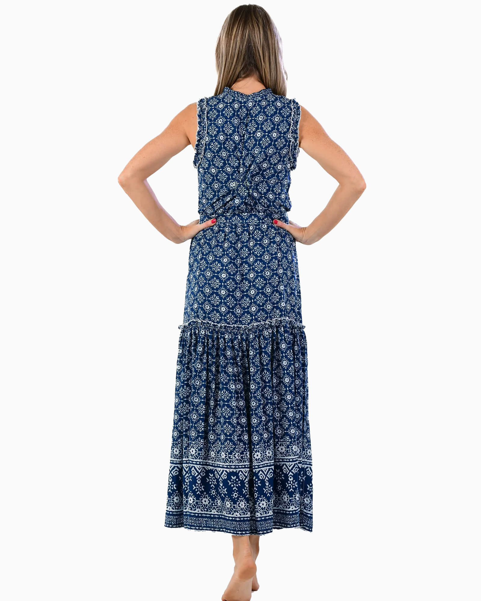 Walker & Wade Alexis Dress Indigo Geo