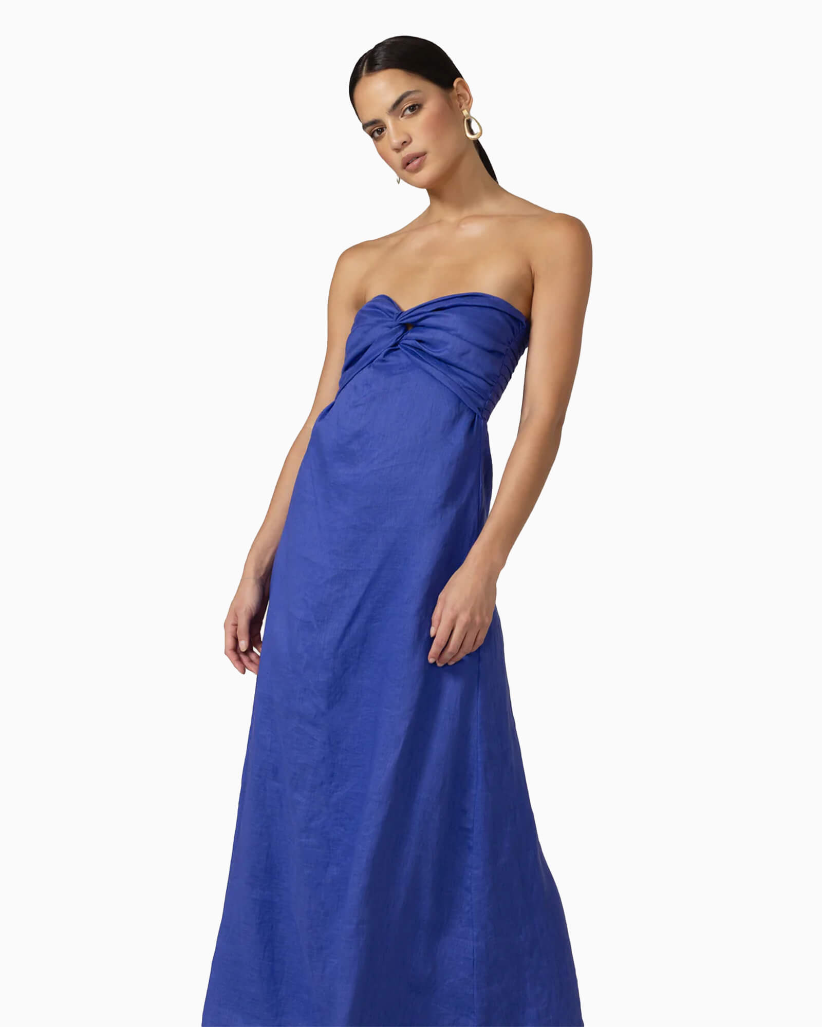 Melody Linen Maxi Dress Nordic Blu