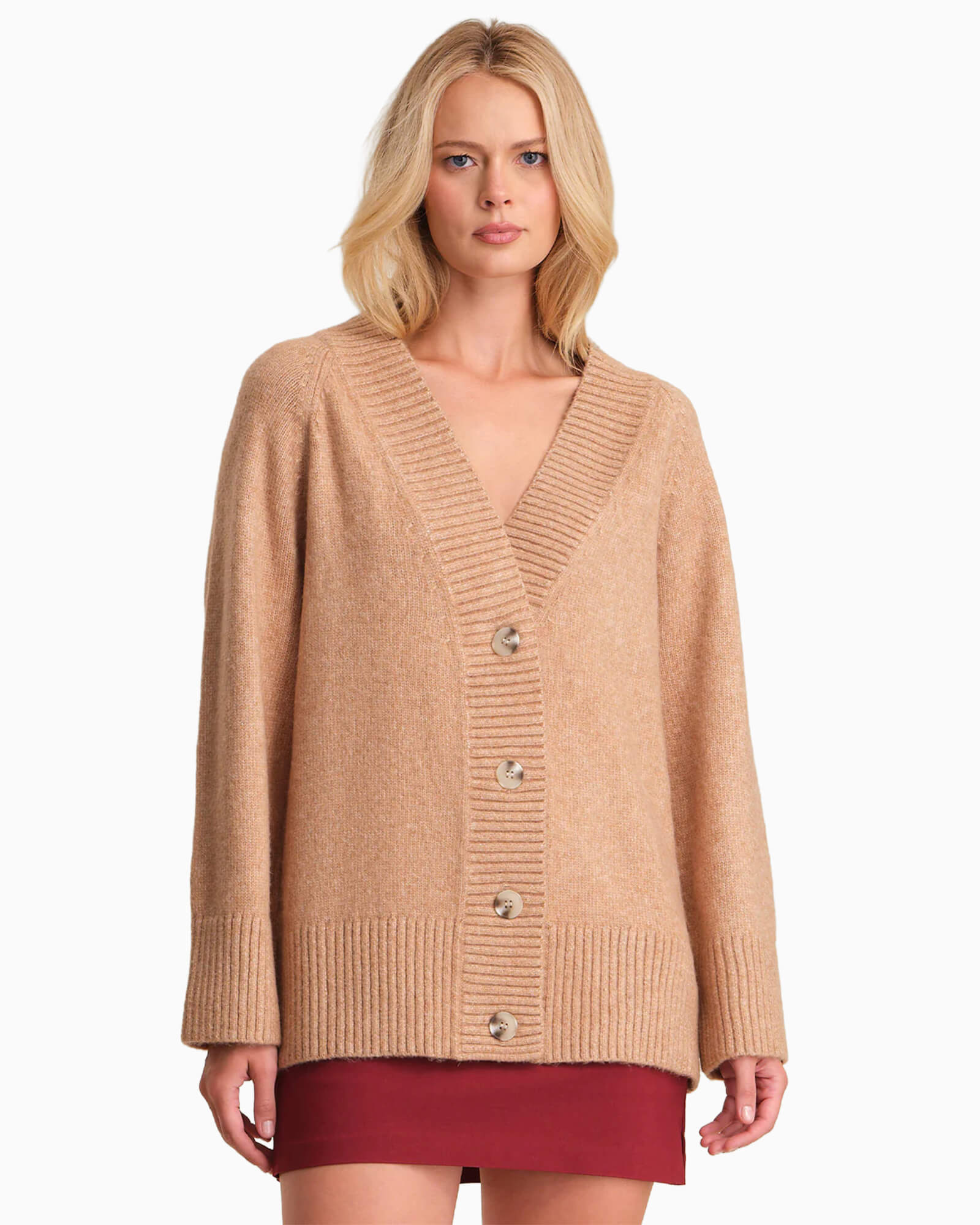 Miller Oversized Cozy Cardigan Fawn Heather