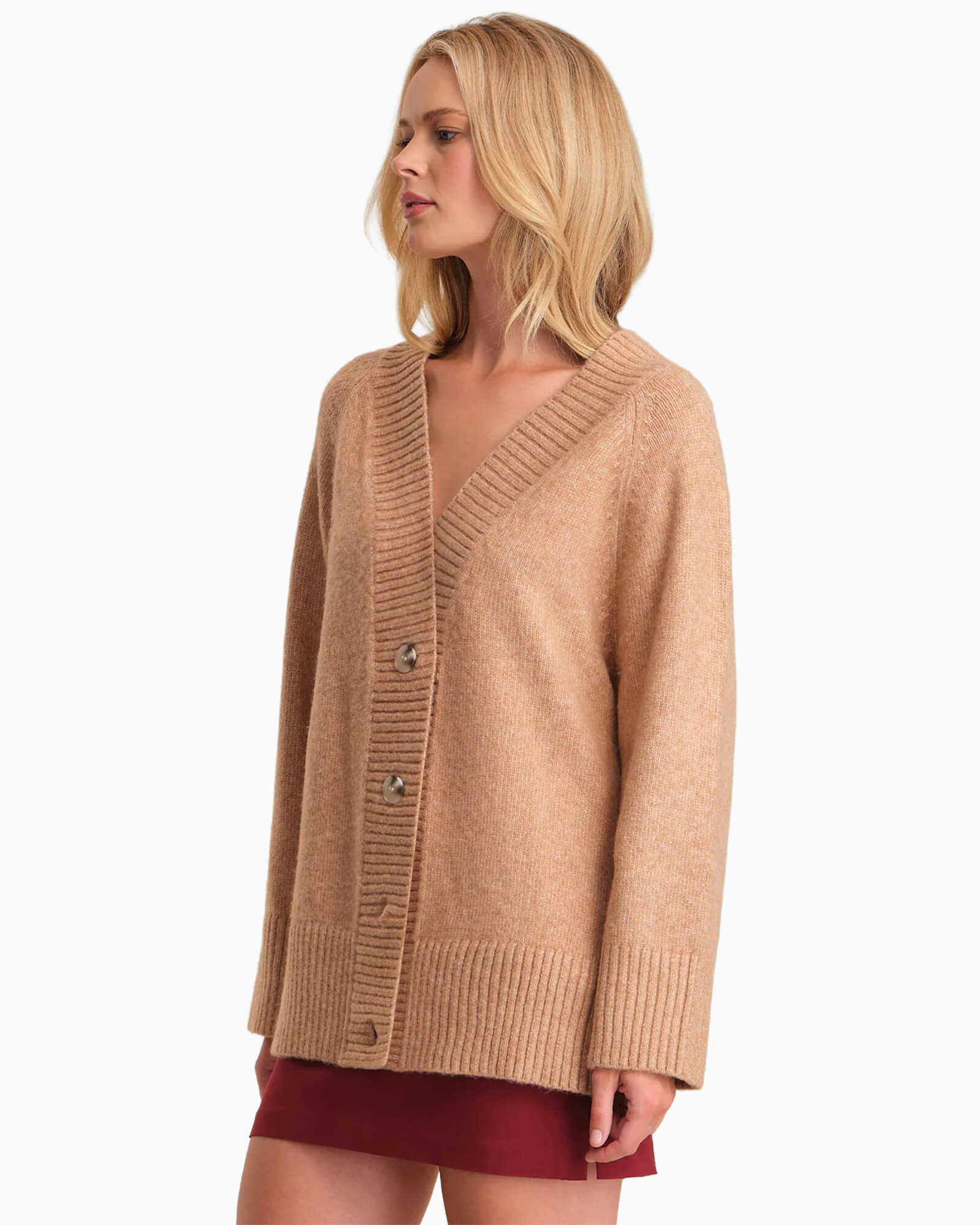 Miller Oversized Cozy Cardigan Fawn Heather