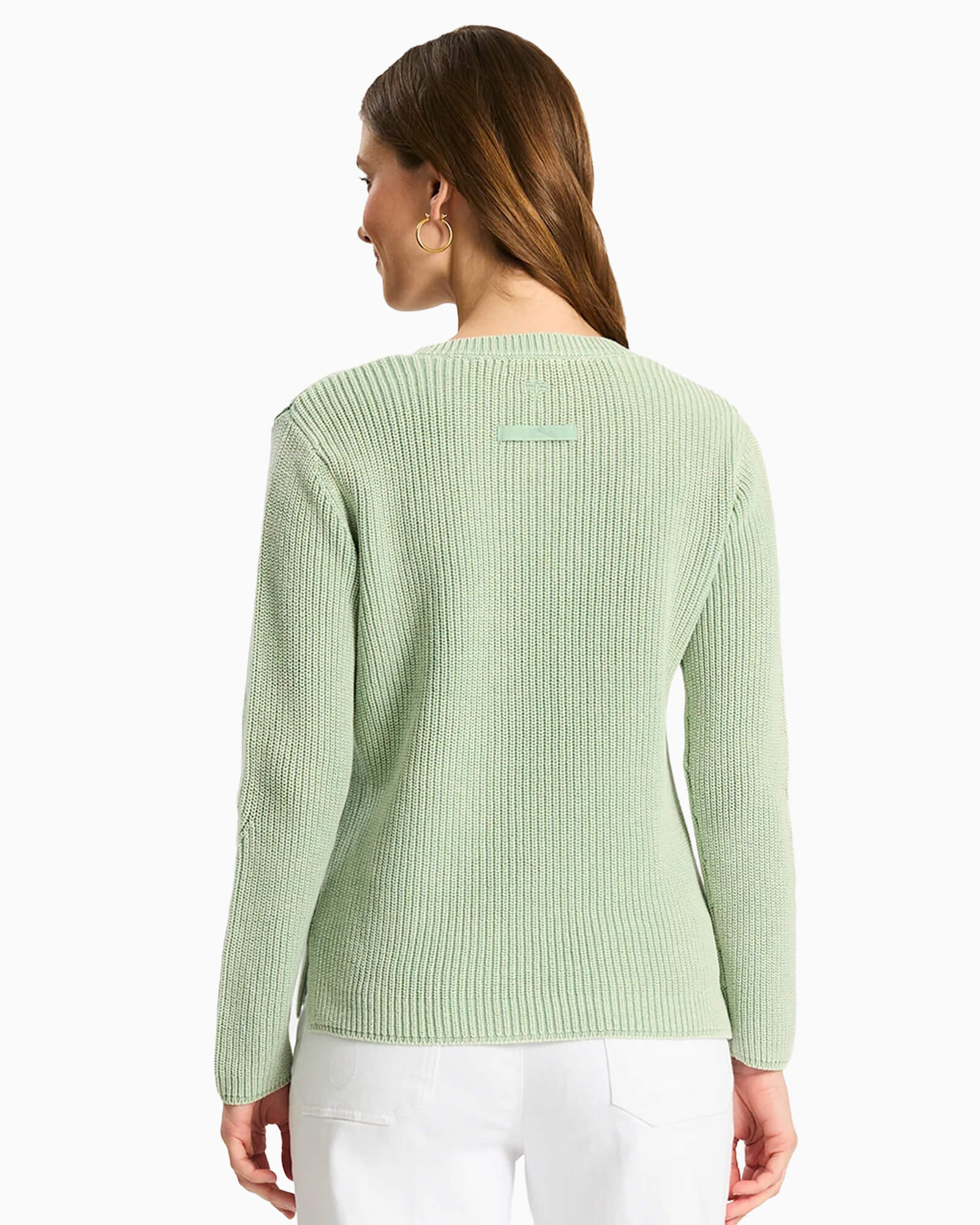 Mineral Wash V Neck Sweater Creme De Menthe