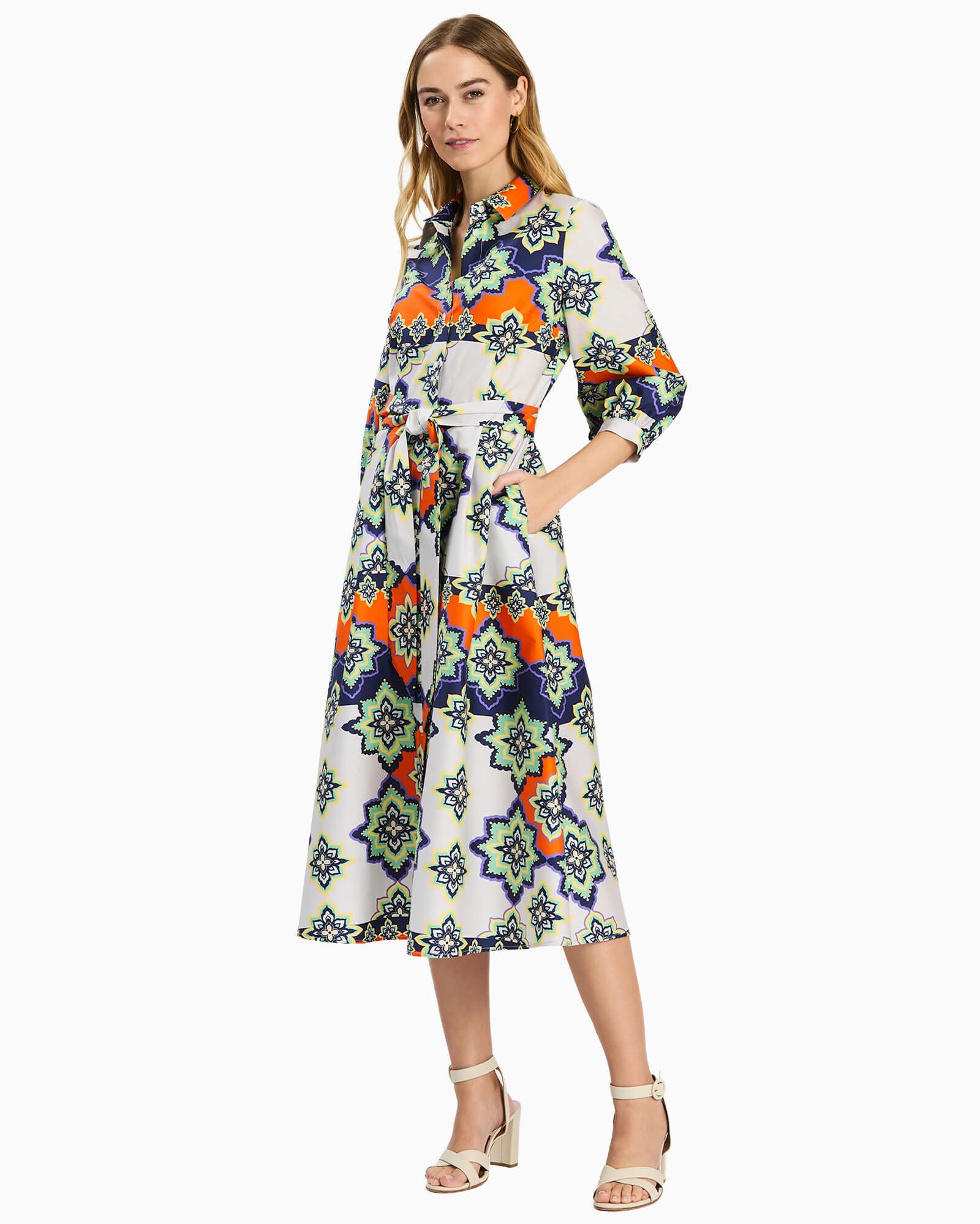 Sloane Mosaic Midi Dress - Purple Poppy