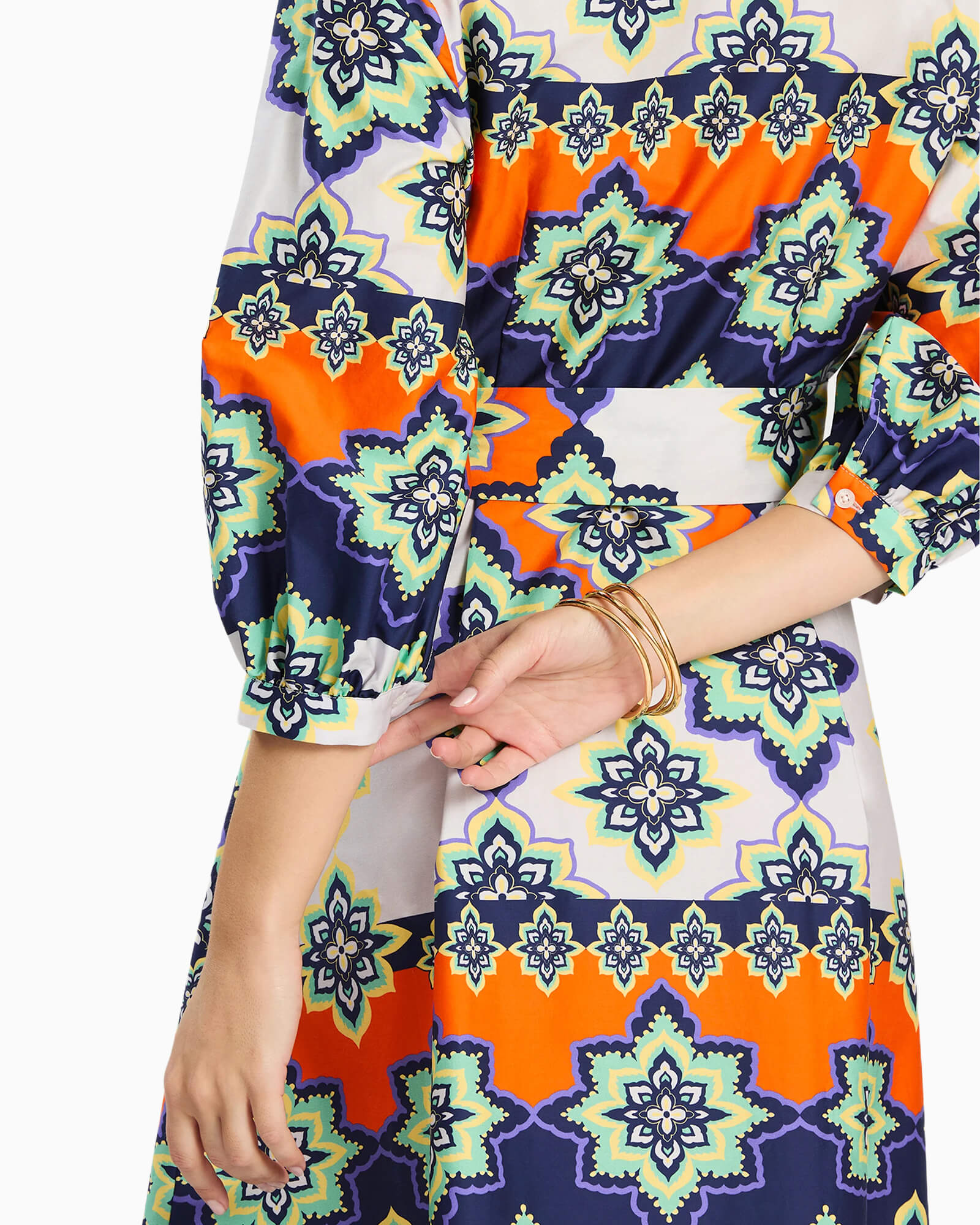 Sloane Mosaic Midi Dress - Purple Poppy