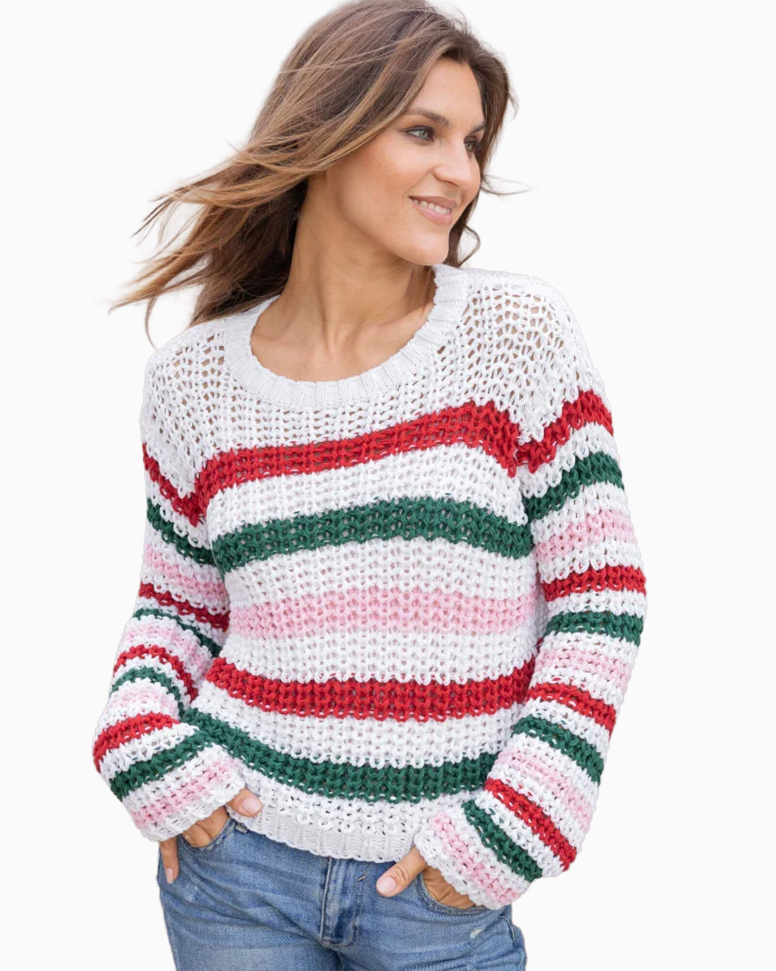 North Pole Striped Cotton Crew