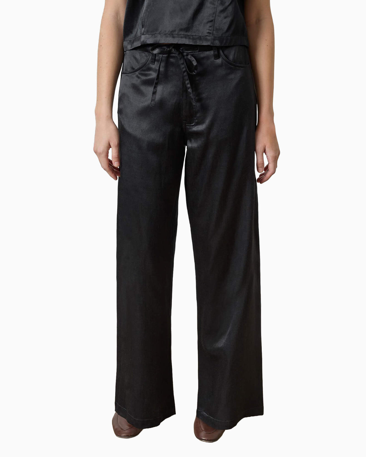 Slub Woven Pant Black