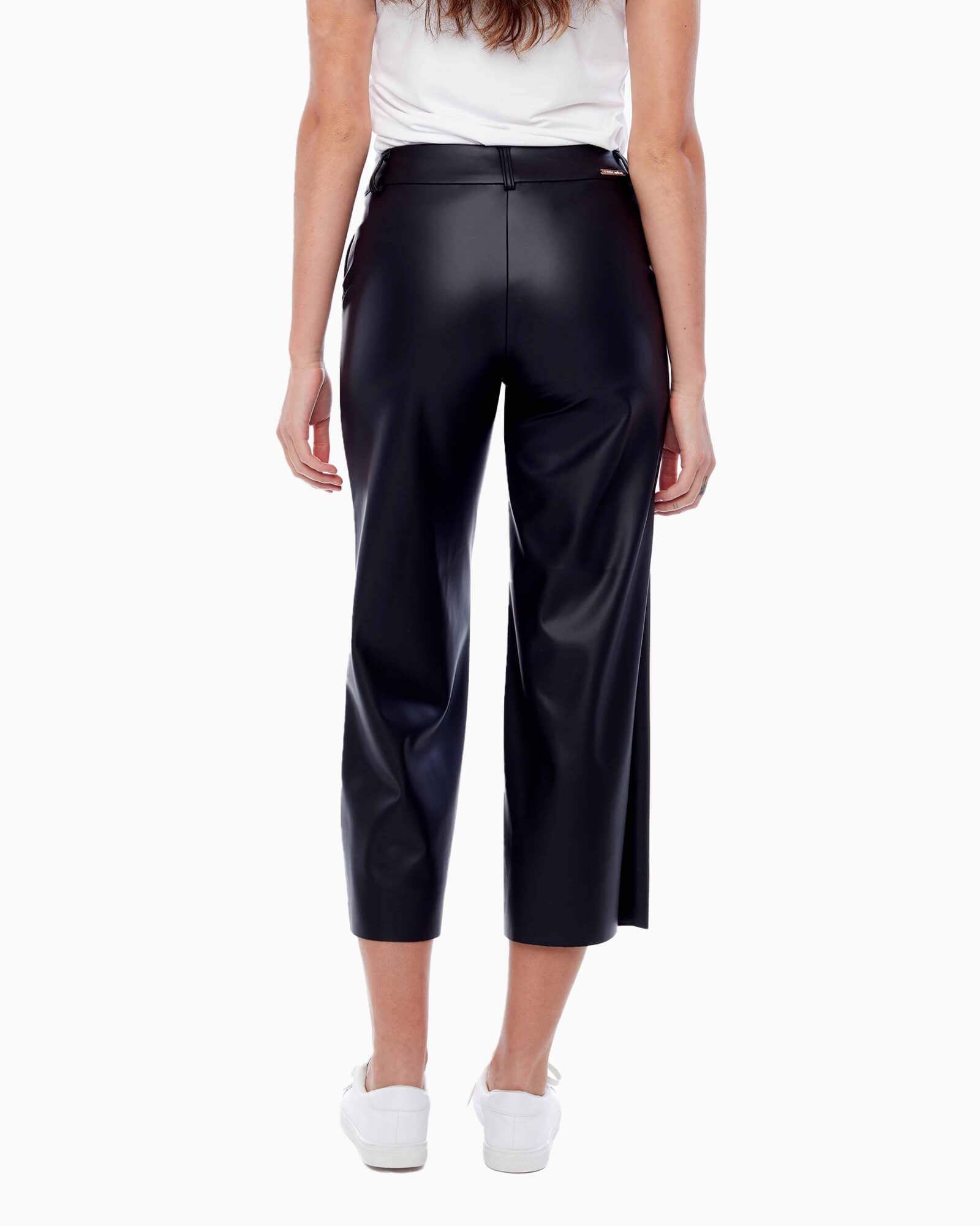 I Love Tyler Madison Solid Pleather Gaucho Pant - Purple Poppy