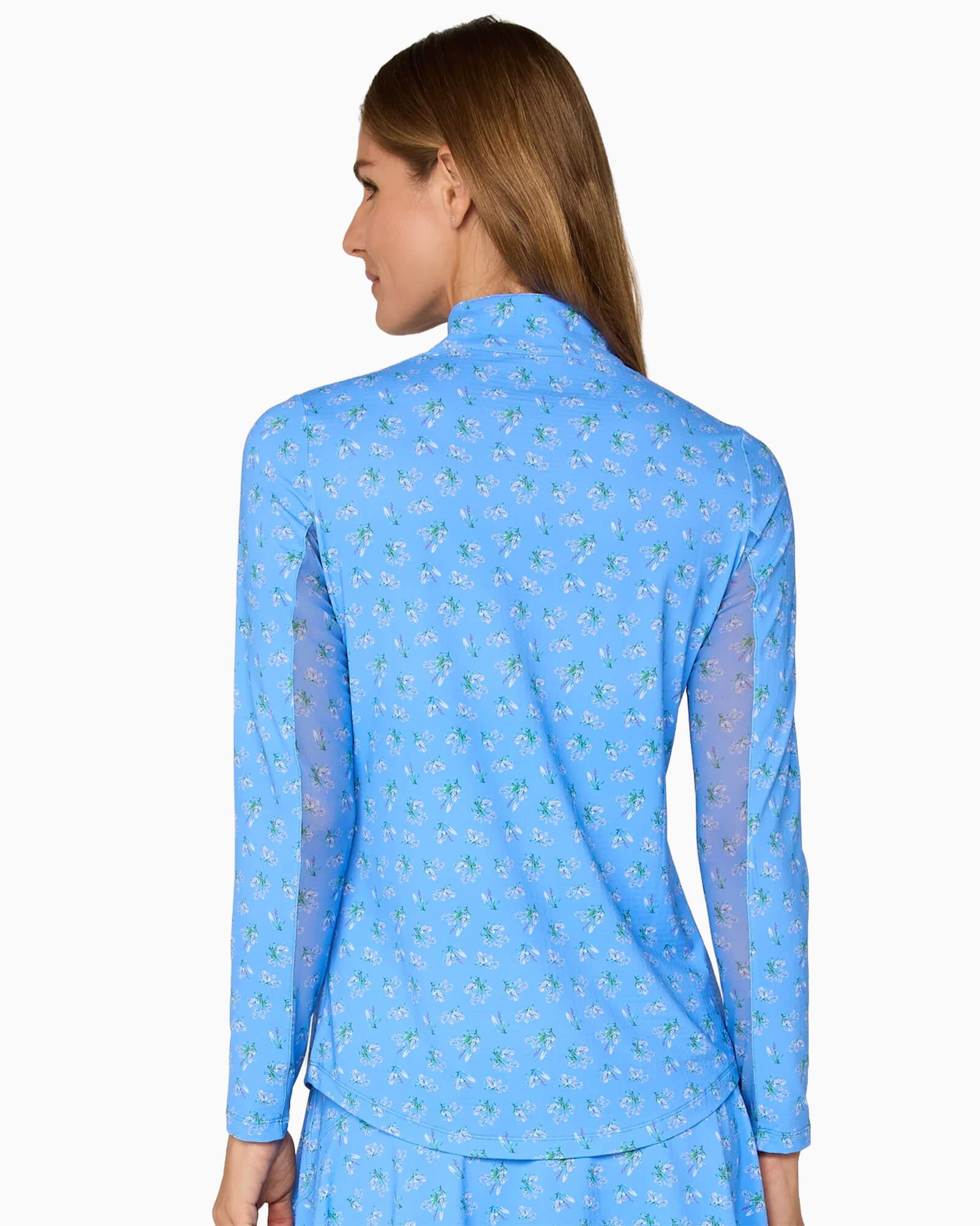 Quarter Zip Sun Protection Top Peri Bouquet