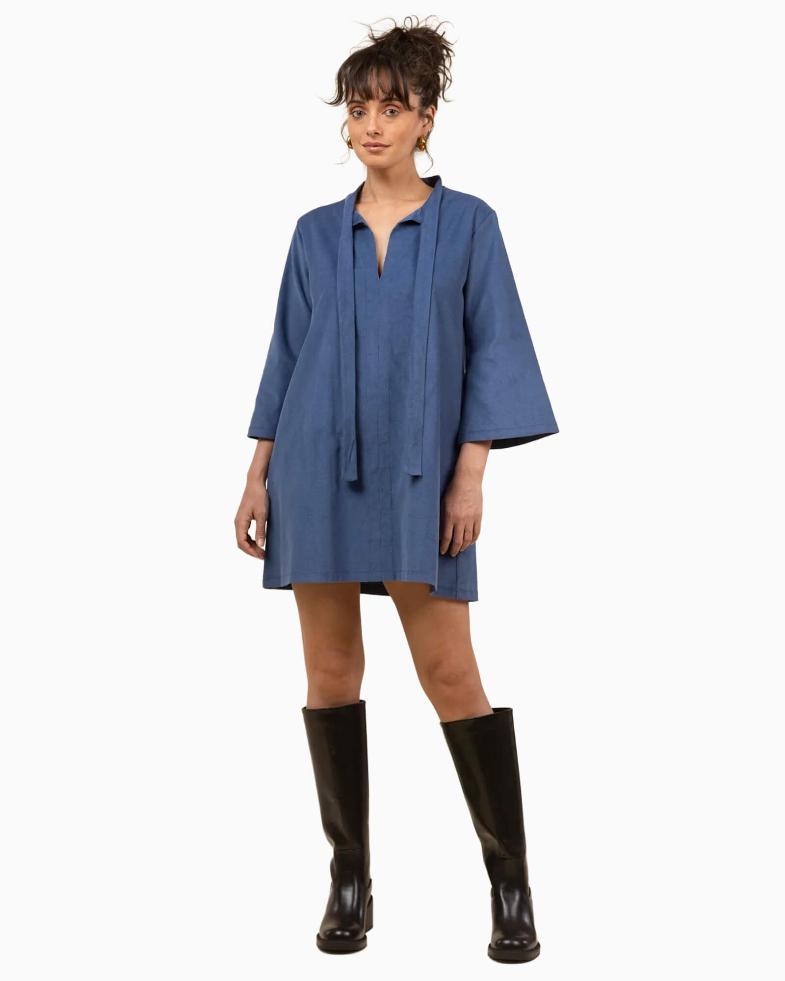 The Phoebe Corduroy Dress Jean Blue