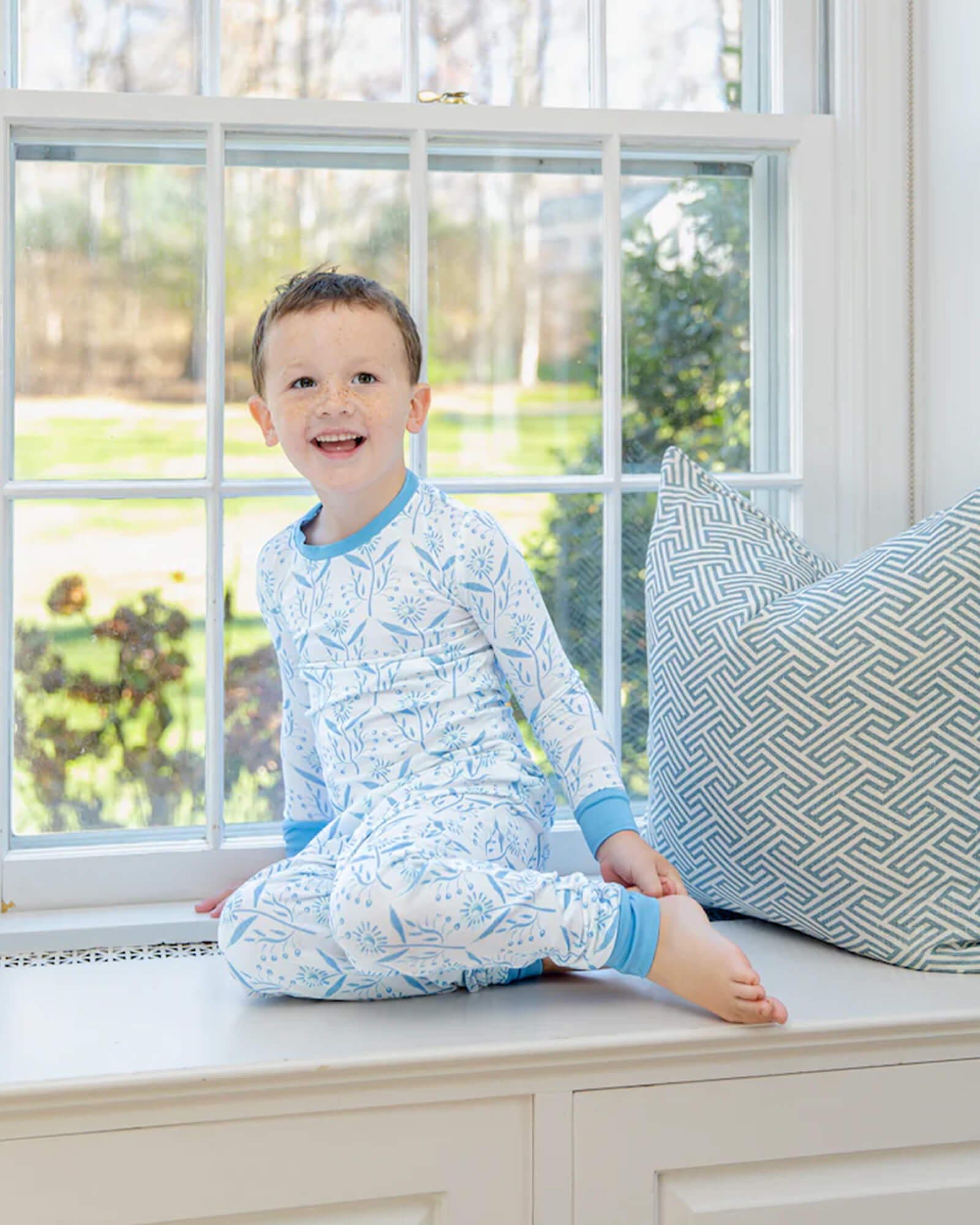 Watercolor Daisies Kids Pajamas