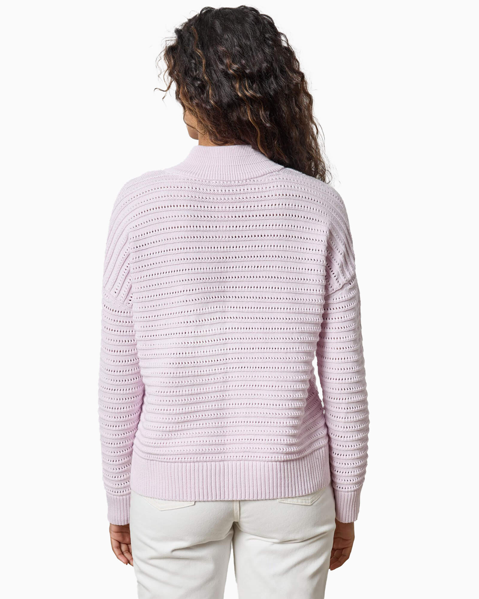 Pointelle Half Zip Sweater Freesia