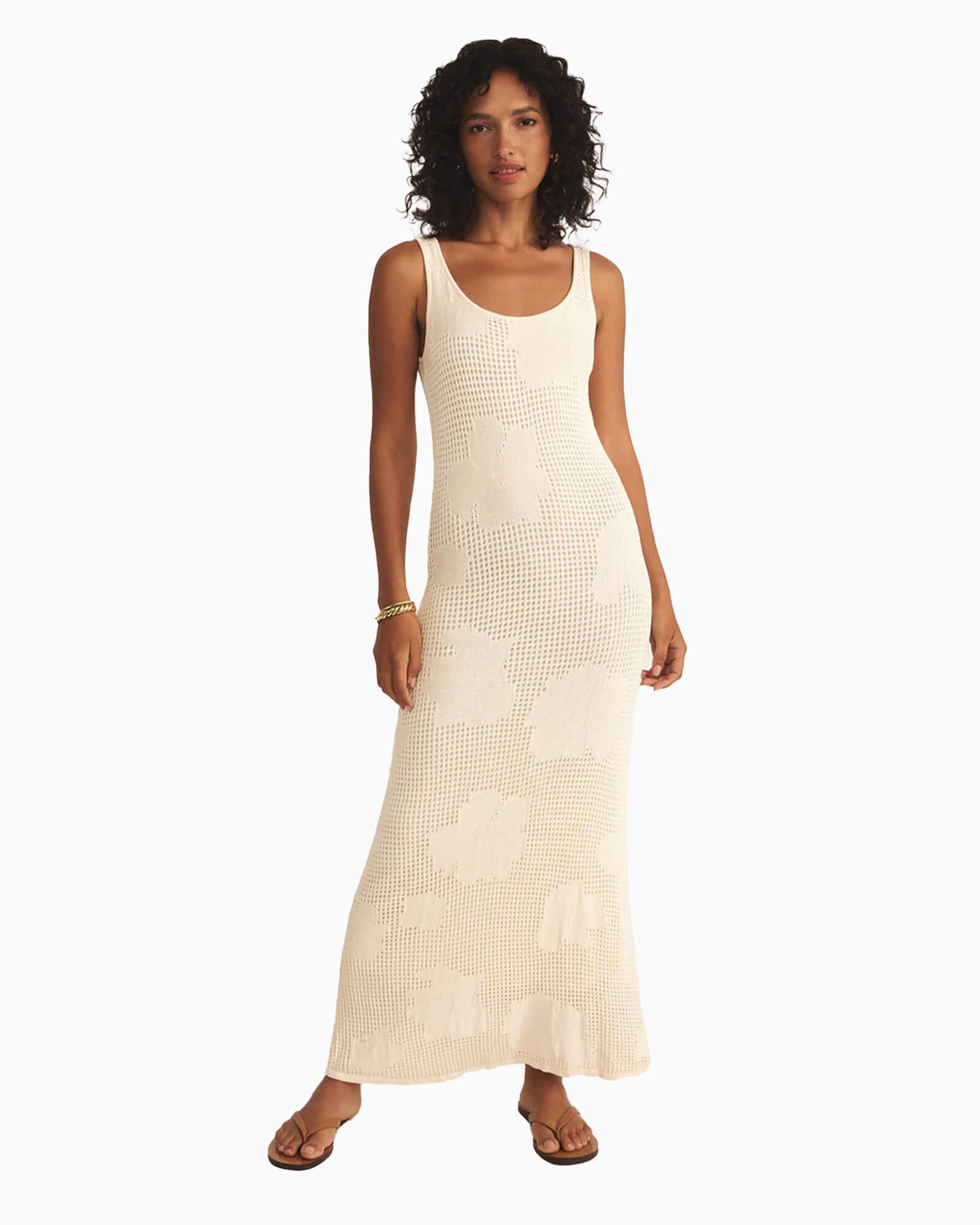 Praya Fleur Crochet Midi Dress