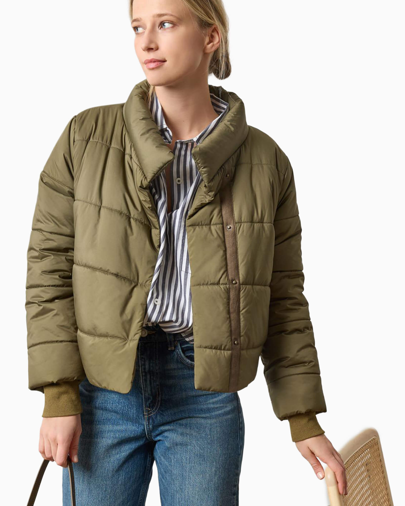 Knit Cuff Jacket Evergreen
