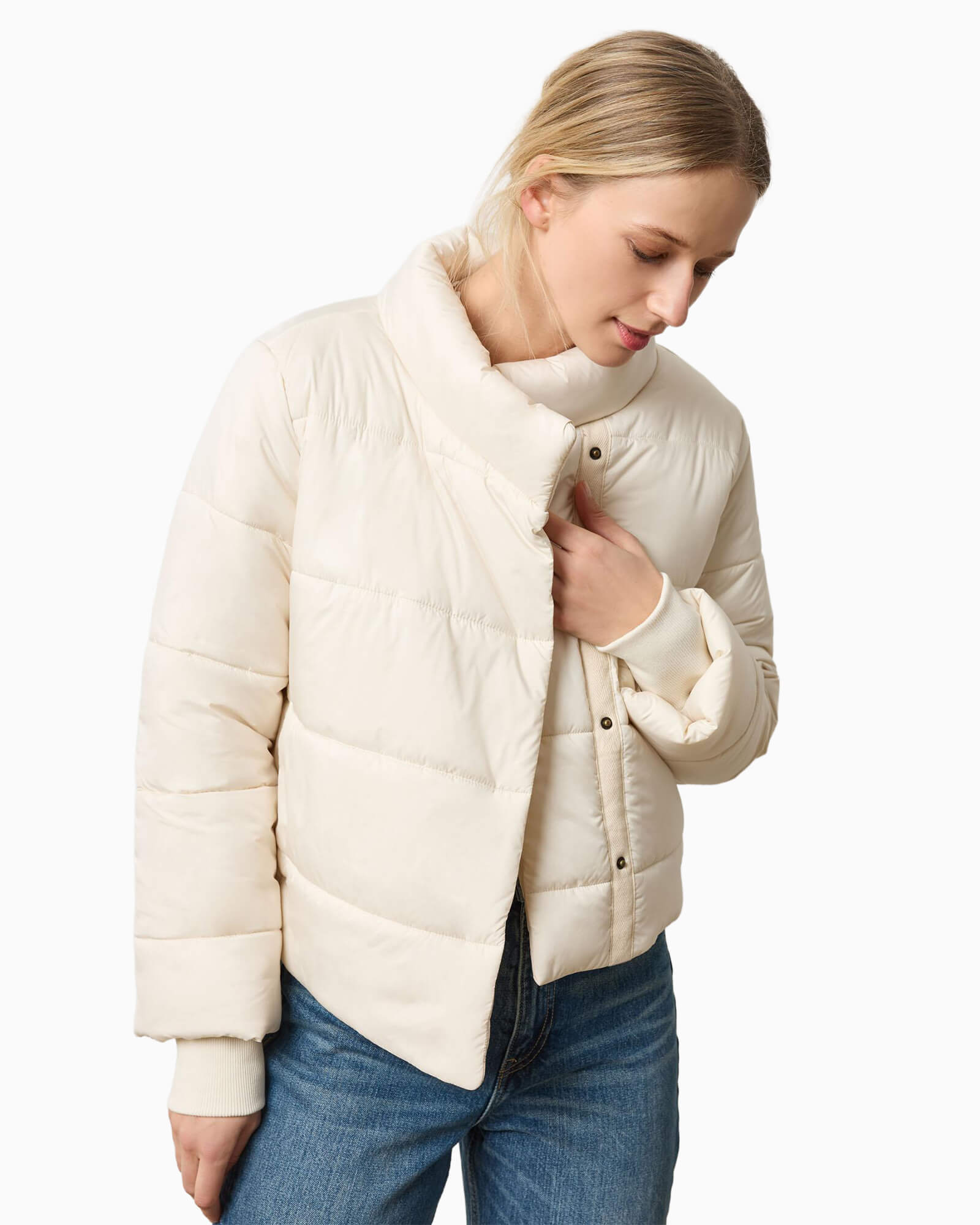 Knit Cuff Jacket Talc