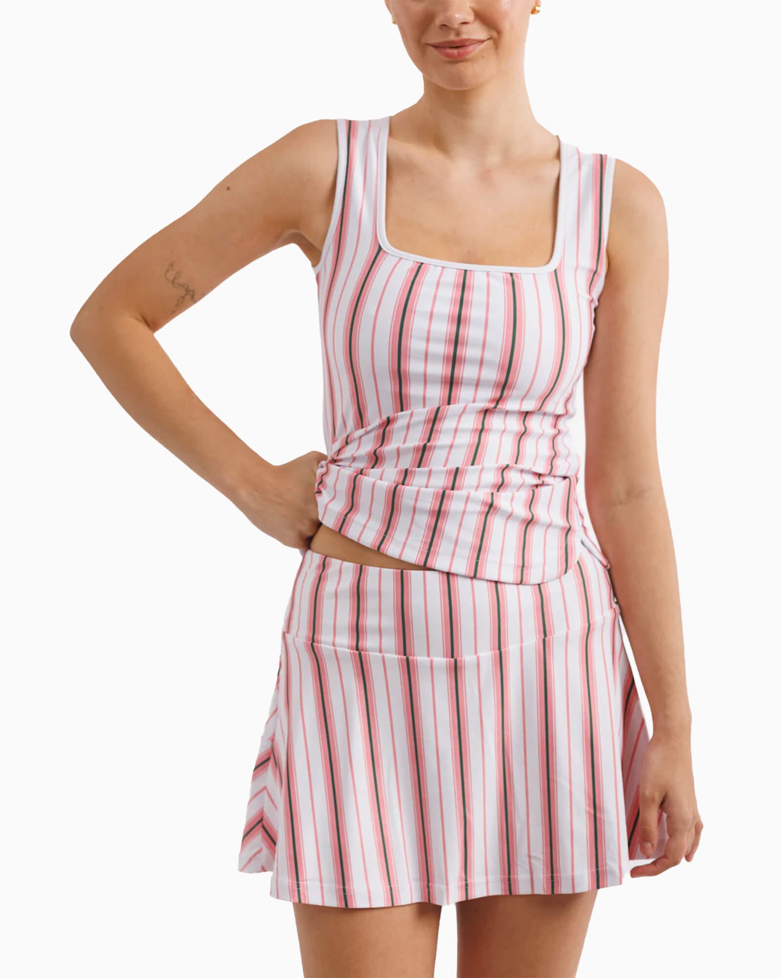 The Reese Skort Macaron Stripe