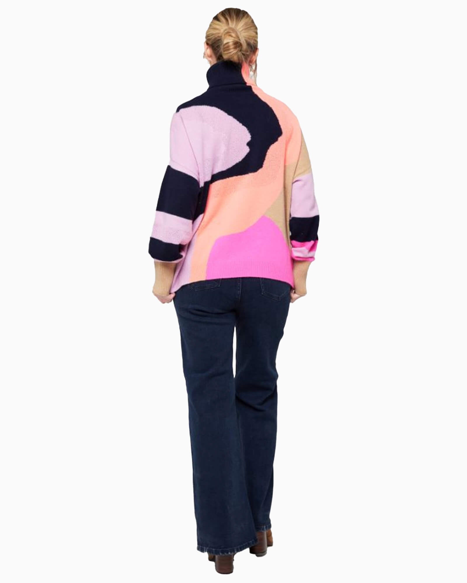 Brodie Abstract Roll Neck Sweater