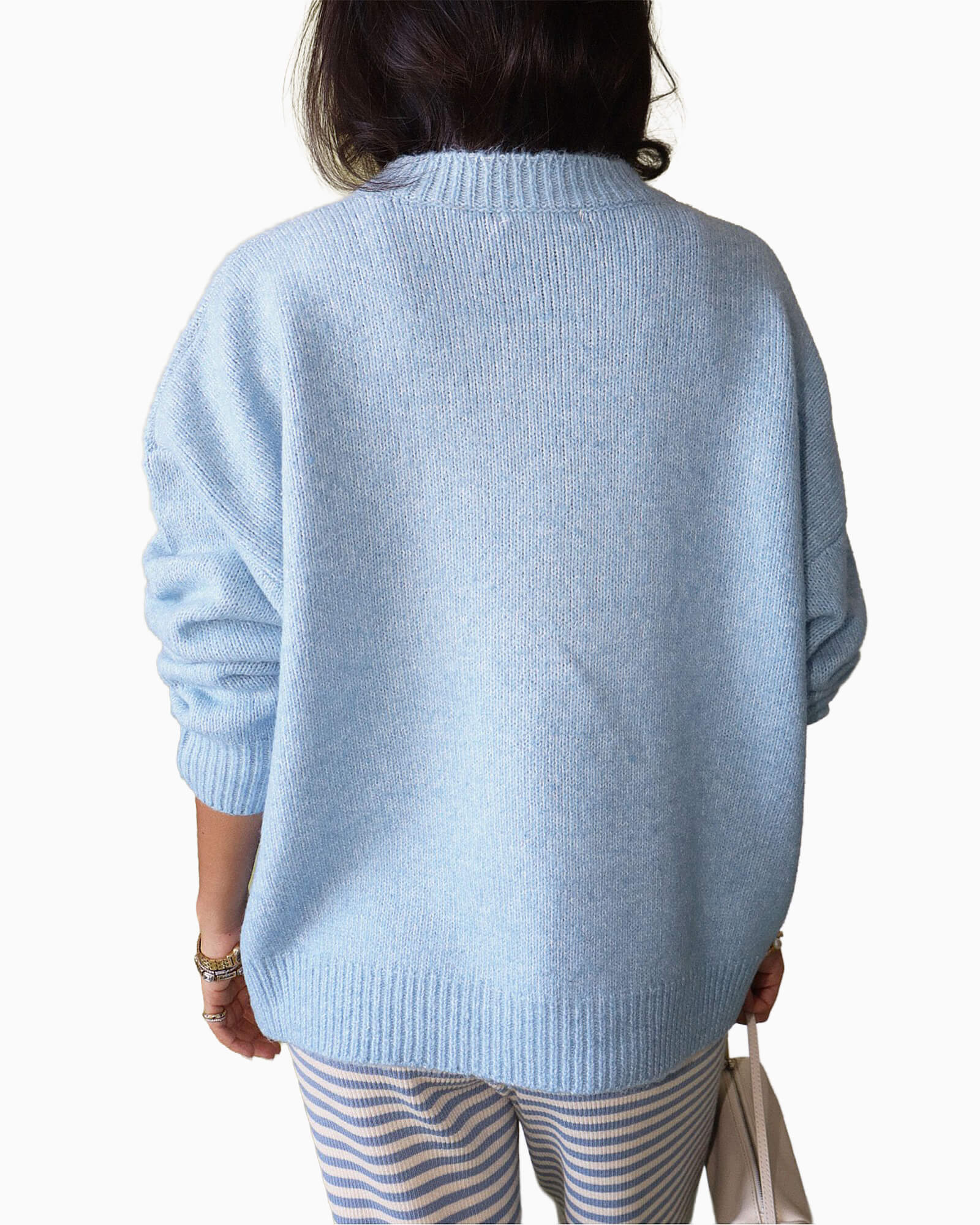 Sailboat Knit Fuzzy Sweater - Purple Poppy