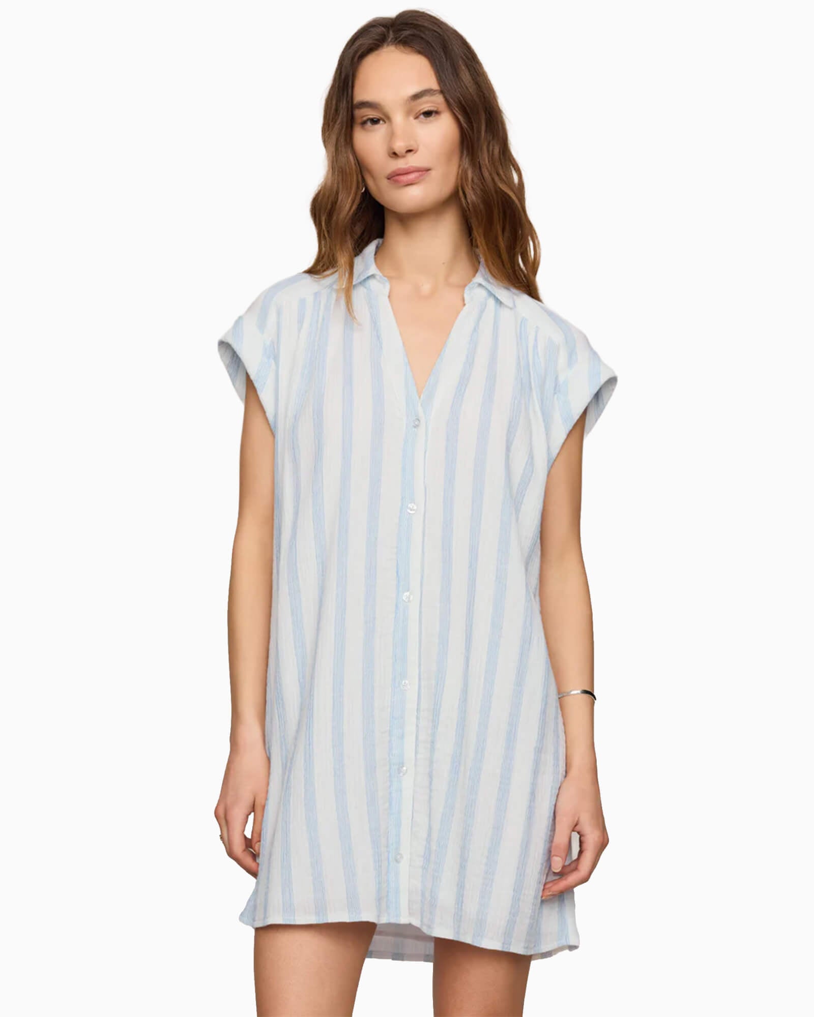 Shellbound Striped Gauze Dress