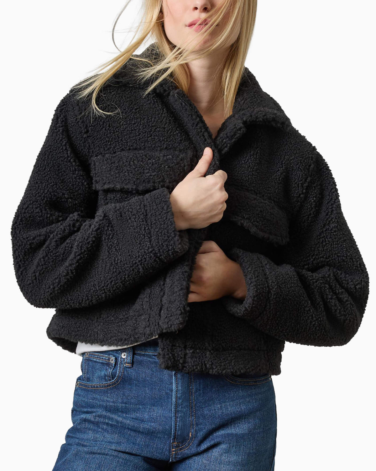 Sherpa Collared Jacket Black