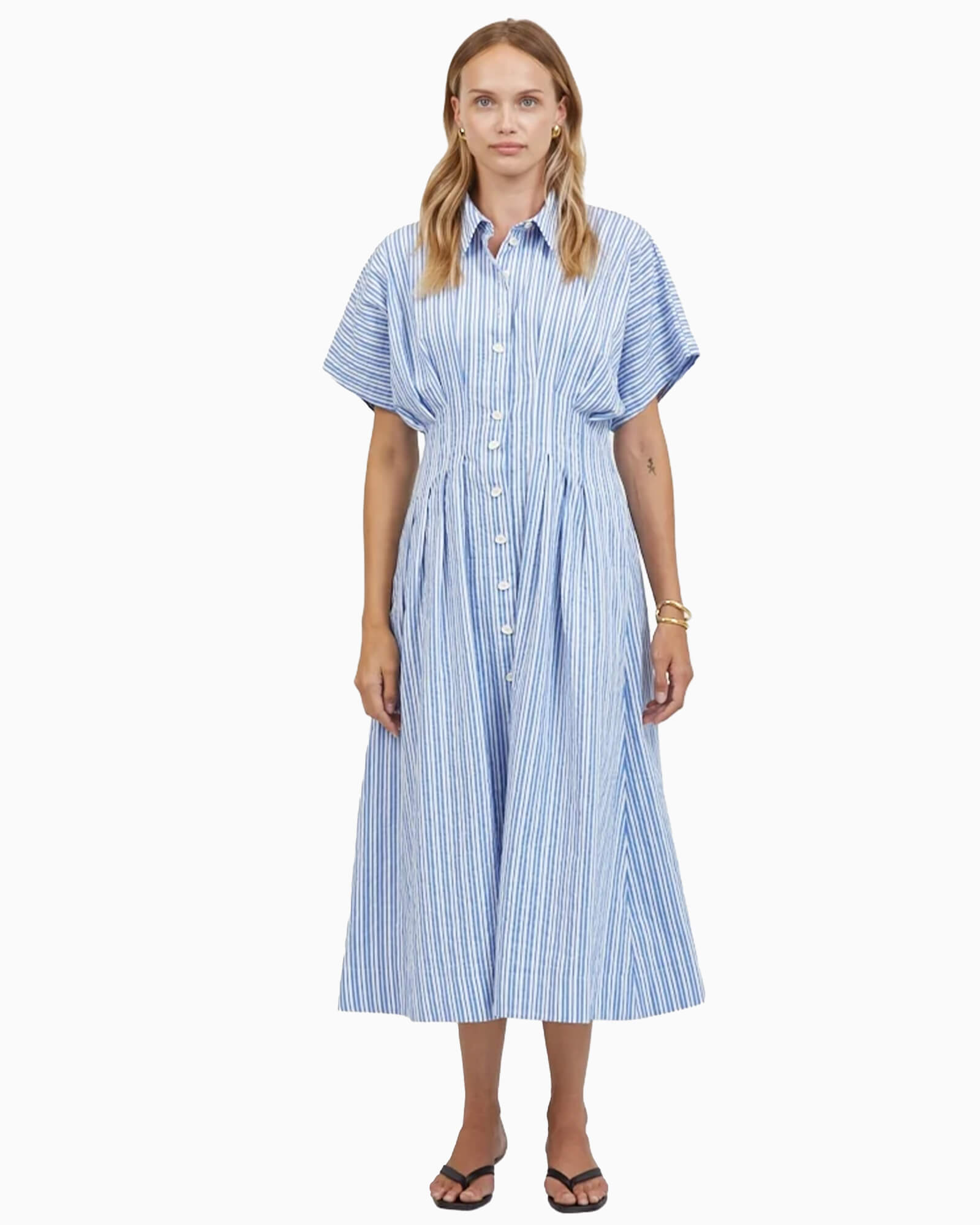 Aster Striped Shirtdress