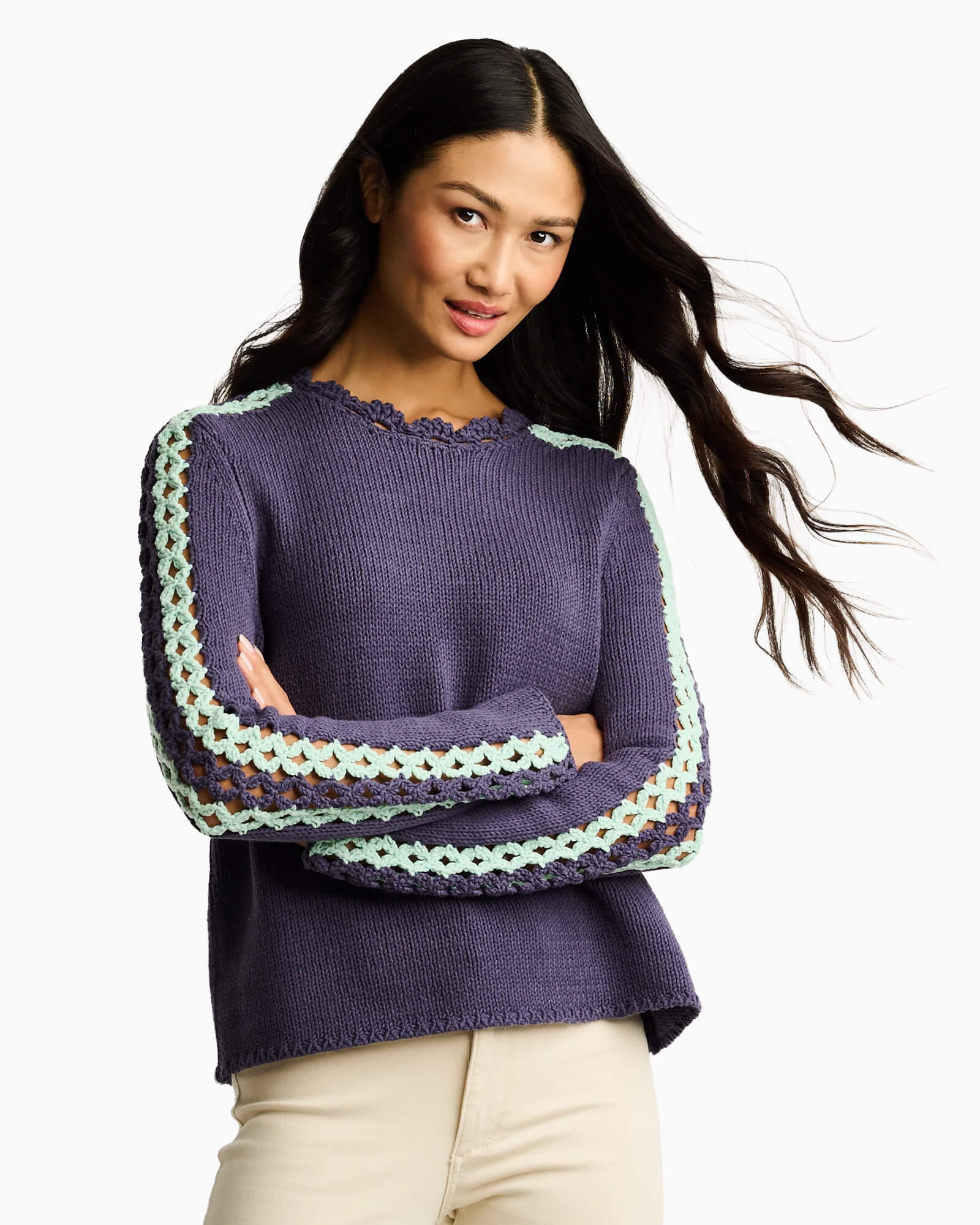 Shore Club Sweater - Purple Poppy