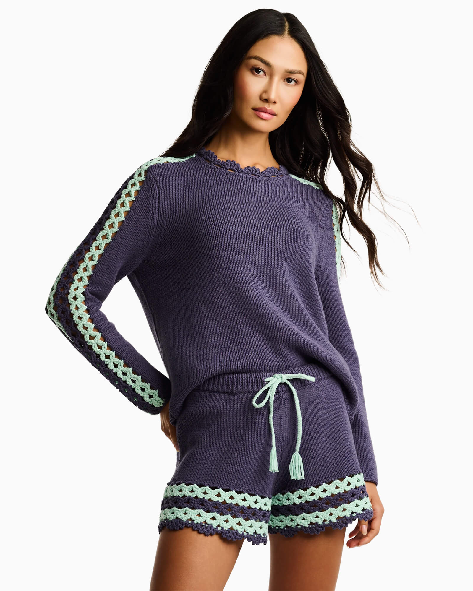Shore Club Sweater - Purple Poppy
