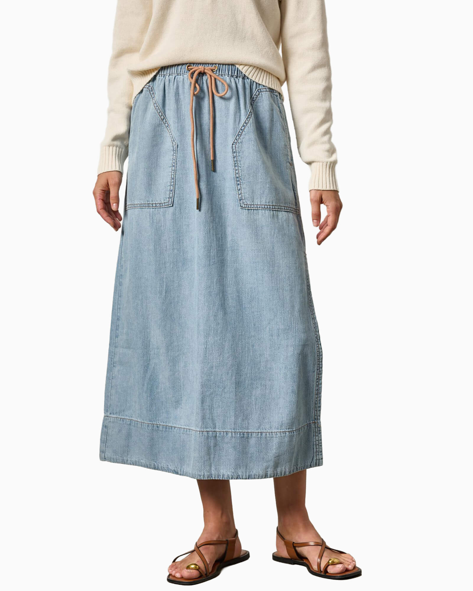 Denim Drawcord Skirt
