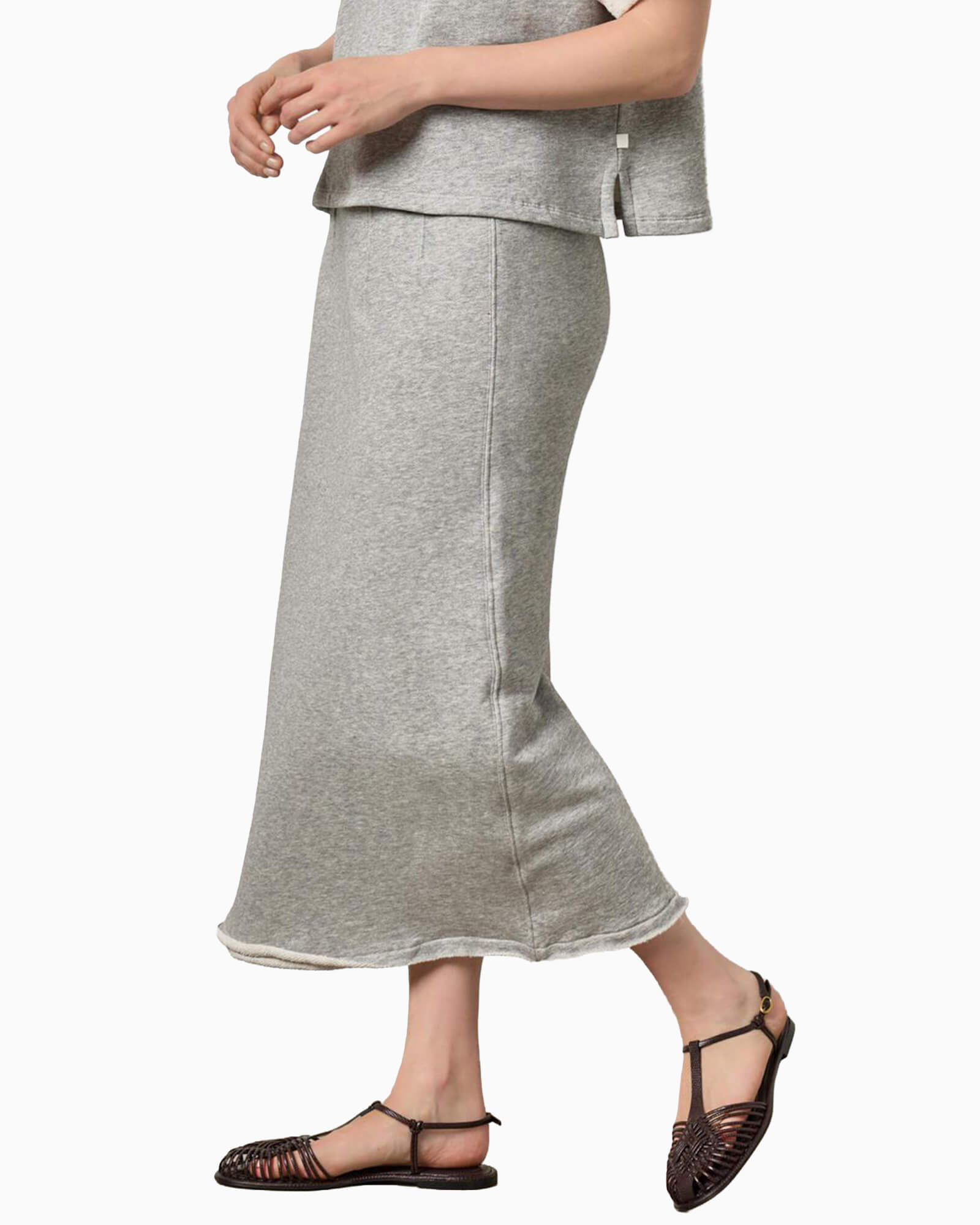 Terry Skirt Heather Grey - Purple Poppy