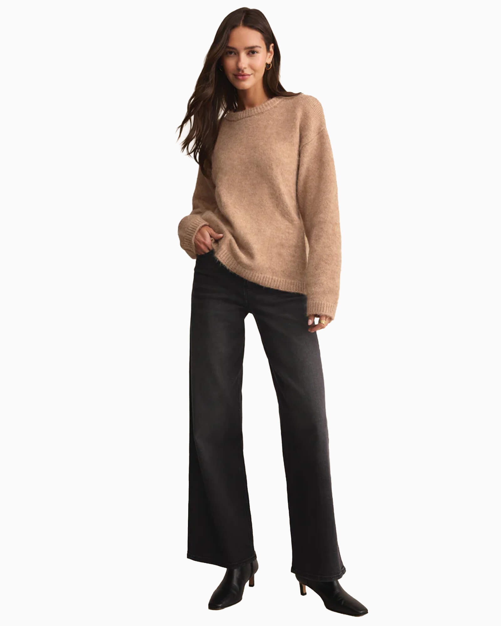 Snowed In Sweater Heathered Camel