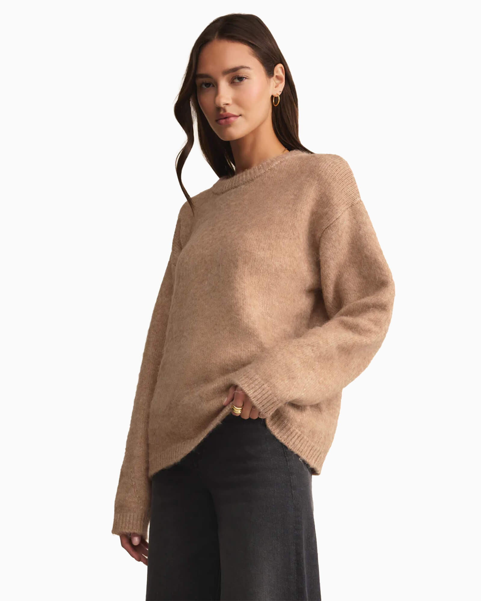 Snowed In Sweater Heathered Camel