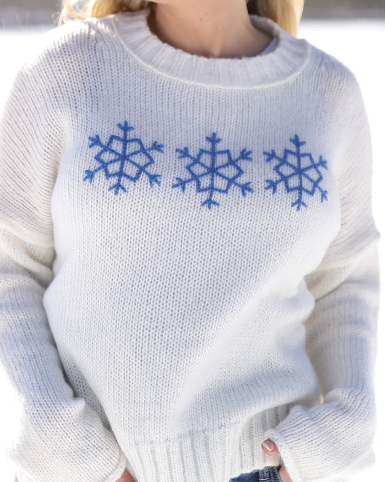 Snowflake Trio Crew Neck Sweater