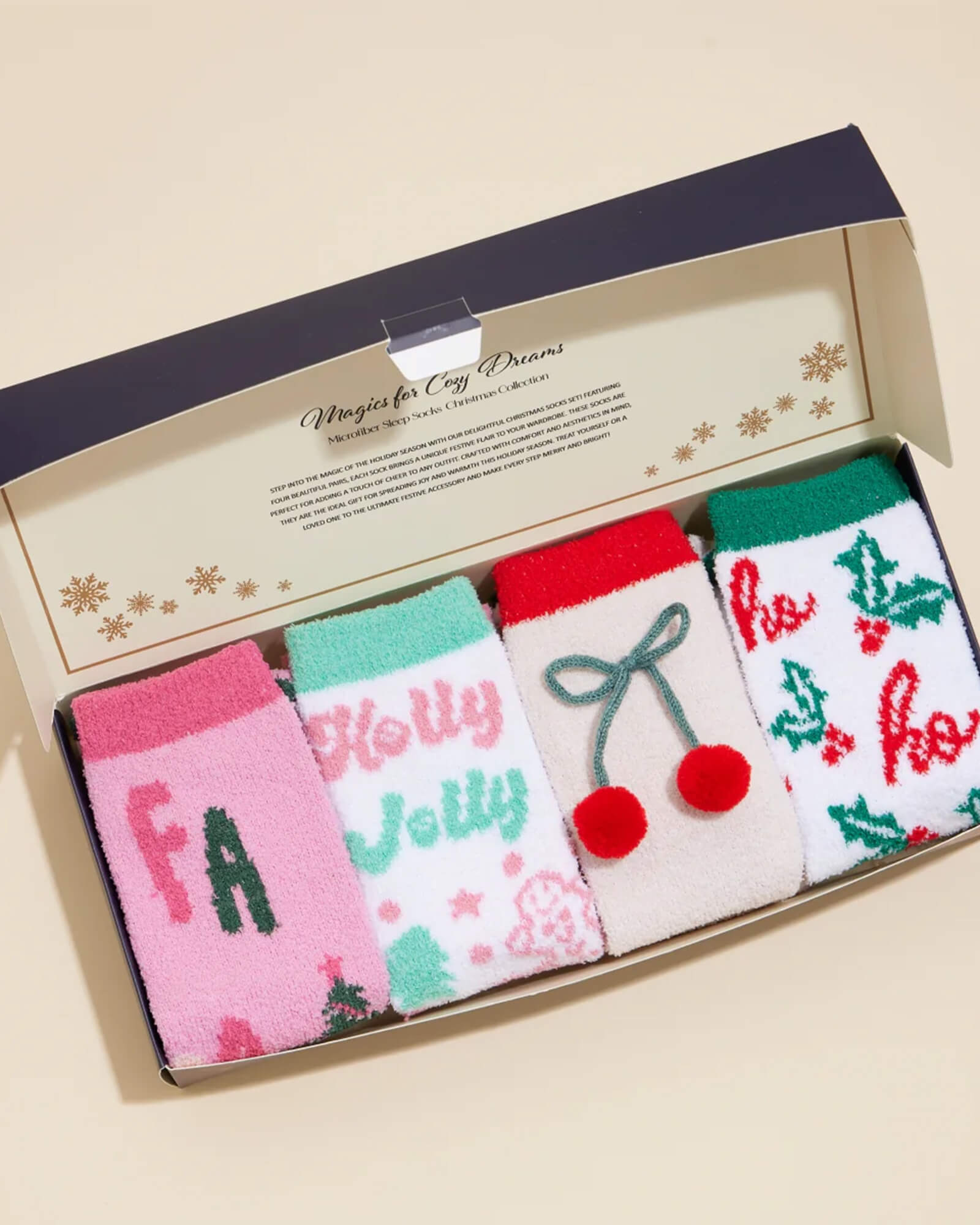 Christmas Fuzzy Socks (Pack of 4)