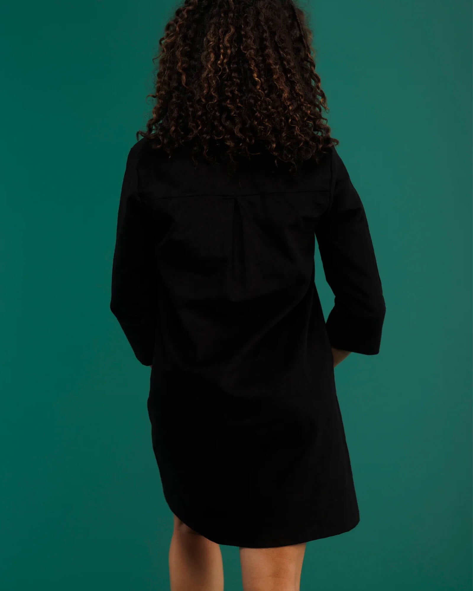 The Sophia Dress Black Corduroy