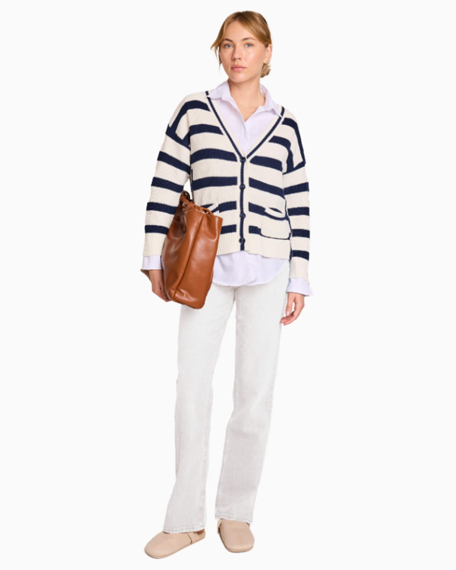 Stripe Crop Cardigan