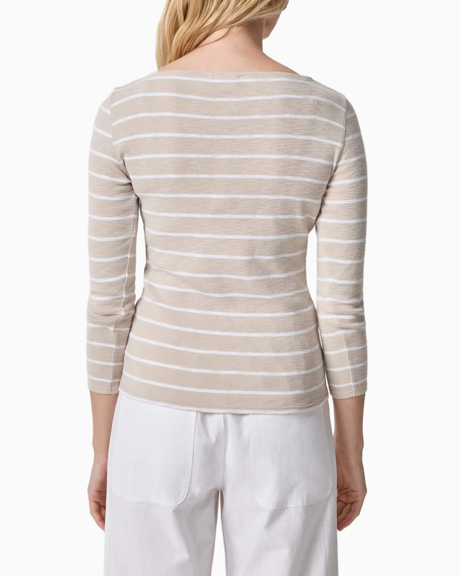 Striped Boatneck Tee Bamboo Stripe